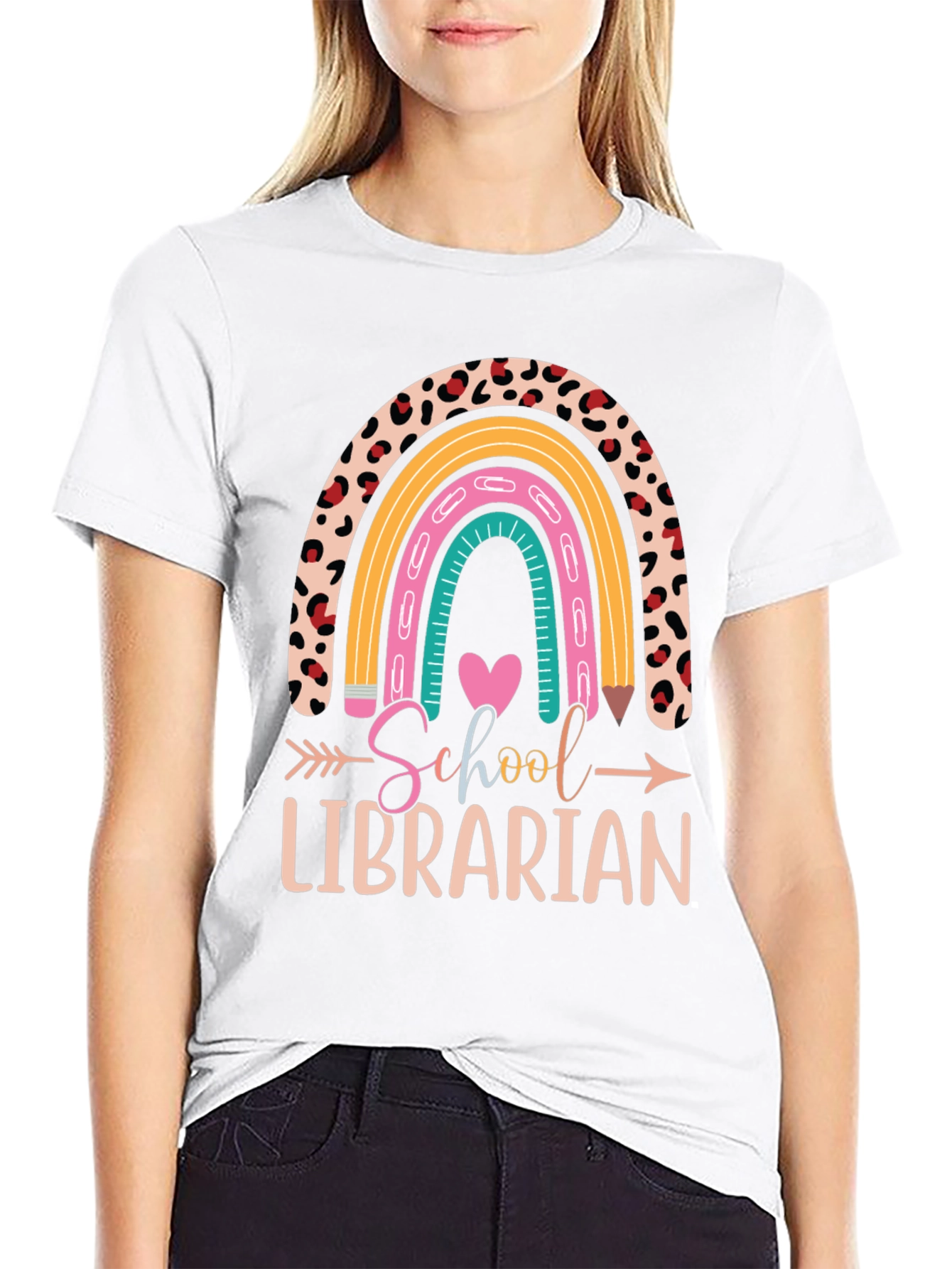 School Librarian Rainbow T-Shirt