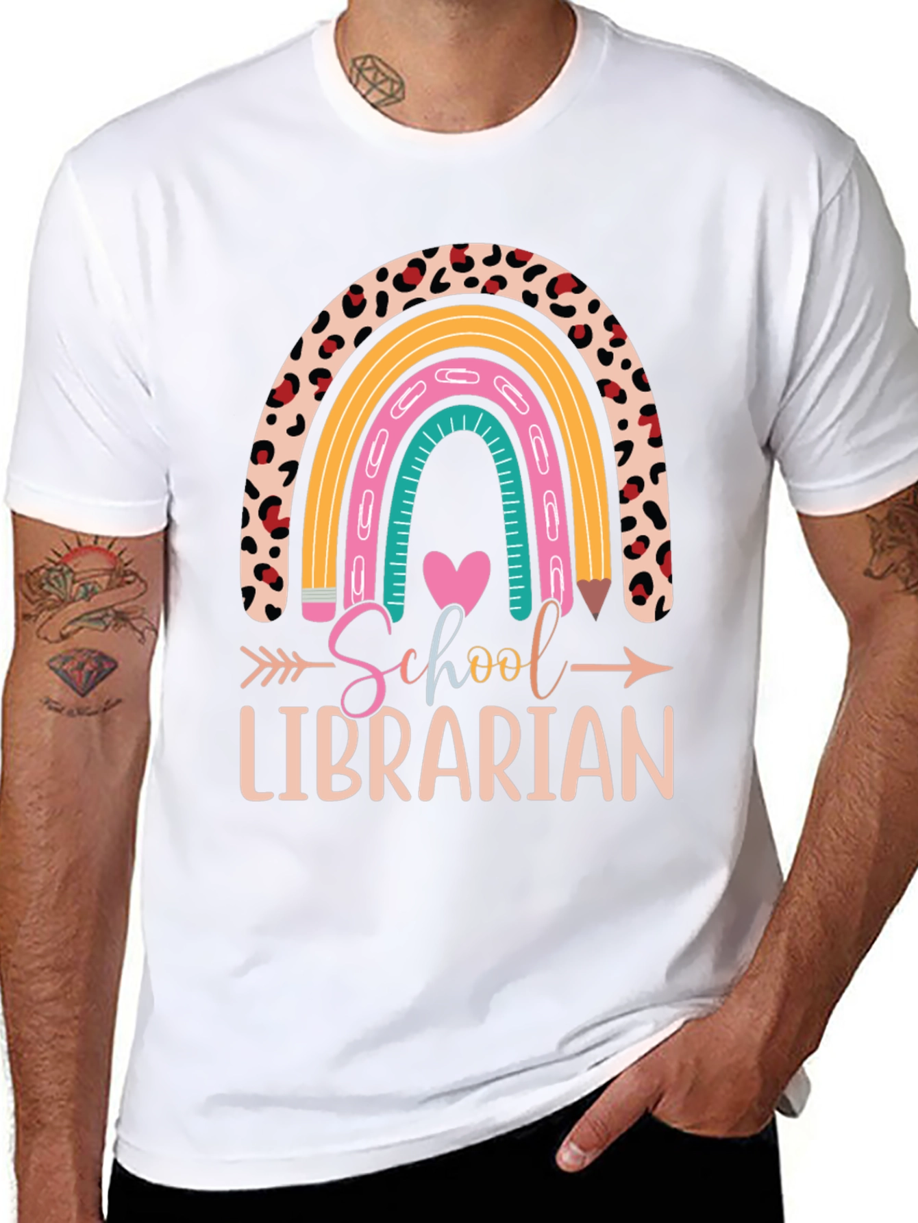 School Librarian Rainbow T-Shirt
