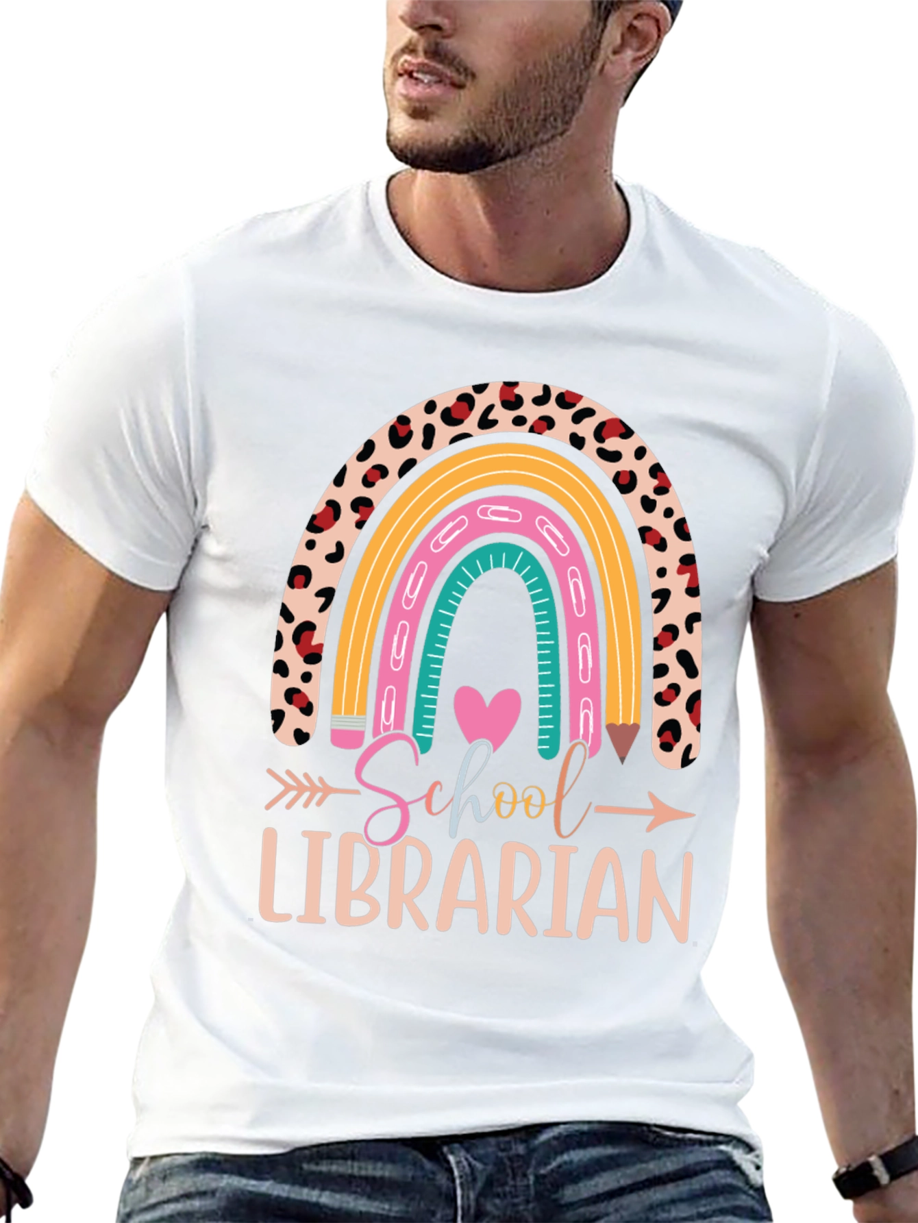 School Librarian Rainbow T-Shirt