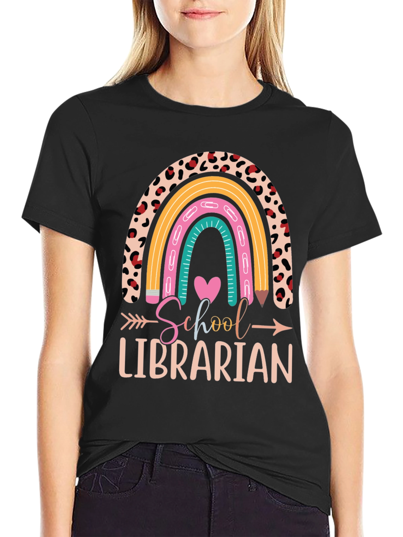 School Librarian Rainbow T-Shirt