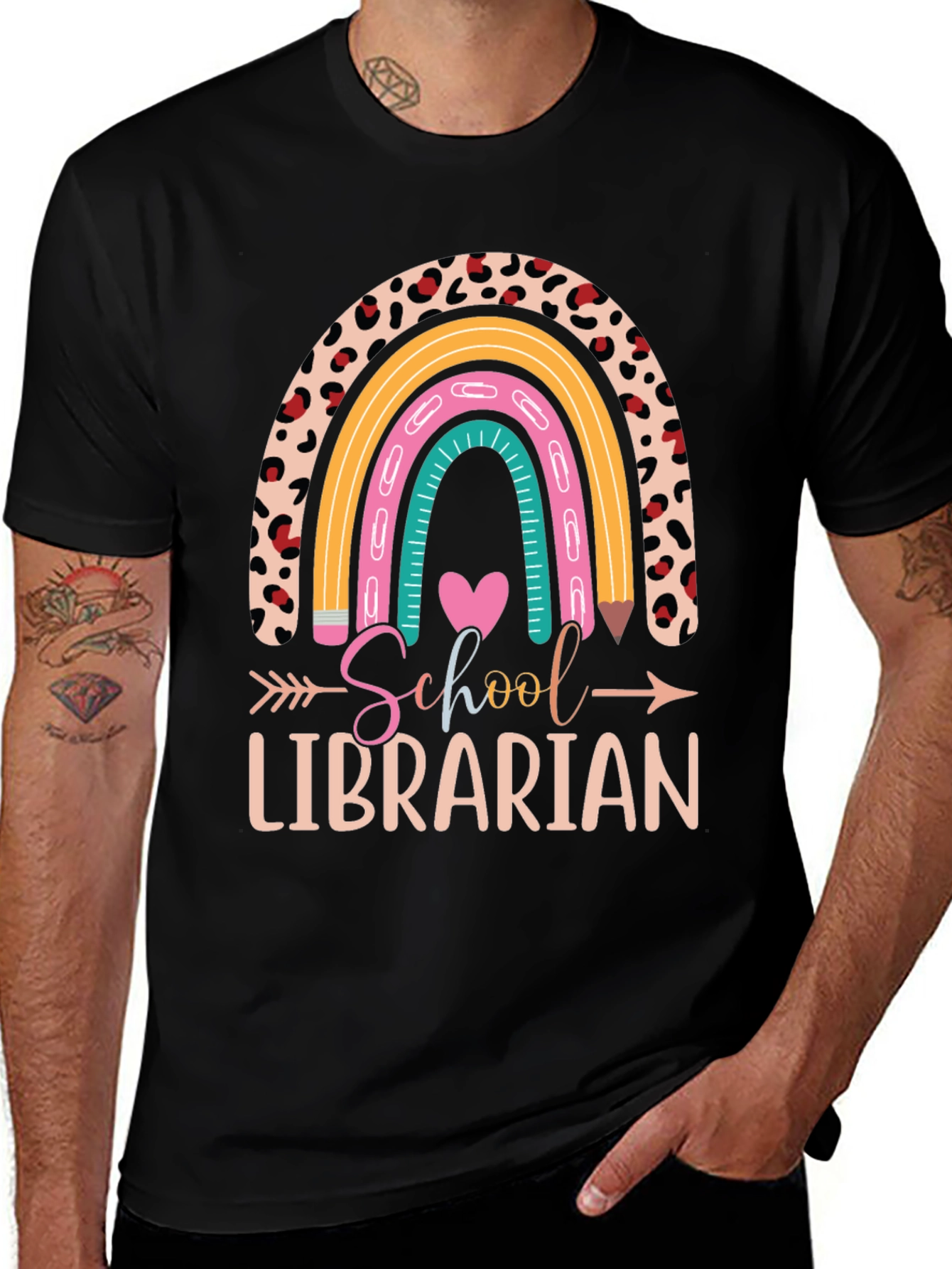 School Librarian Rainbow T-Shirt