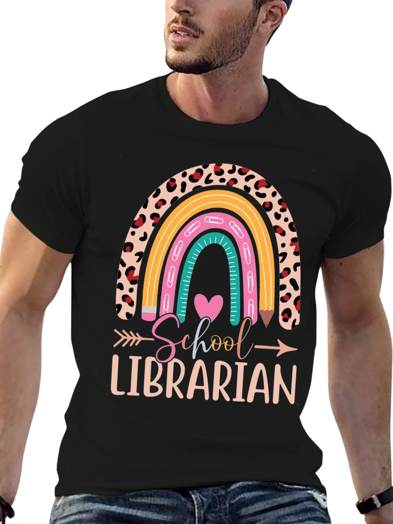 School Librarian Rainbow T-Shirt