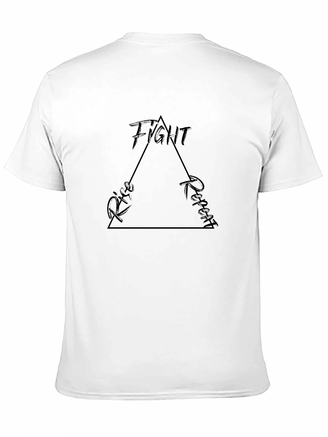 Fight Rise Repeat Graphic Tee - Black Cotton T-Shirt