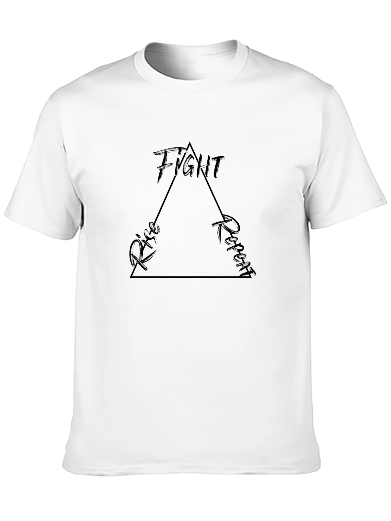 Fight Rise Repeat Graphic Tee - Black Cotton T-Shirt