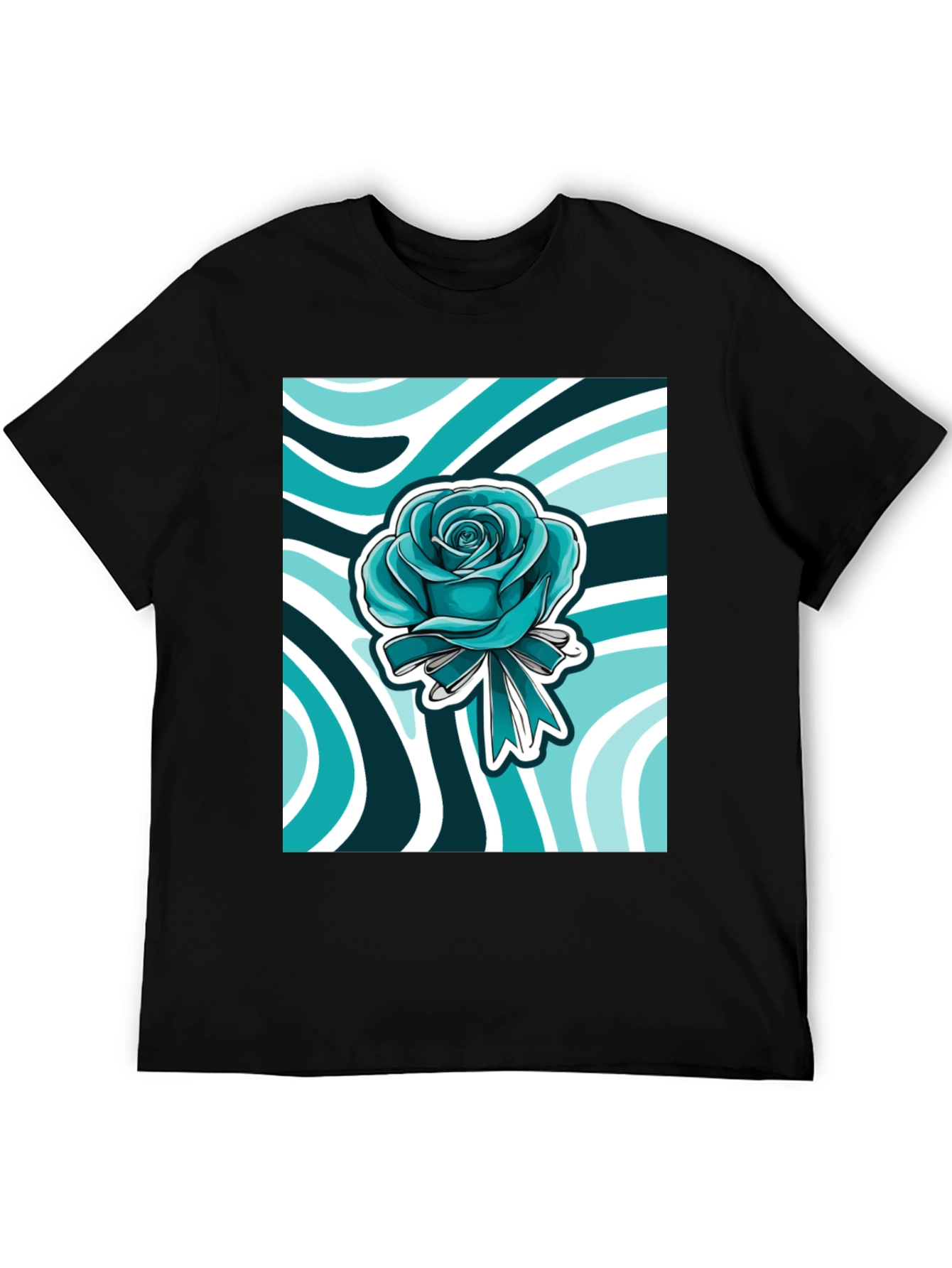 Blue Rose Graphic Print Tee