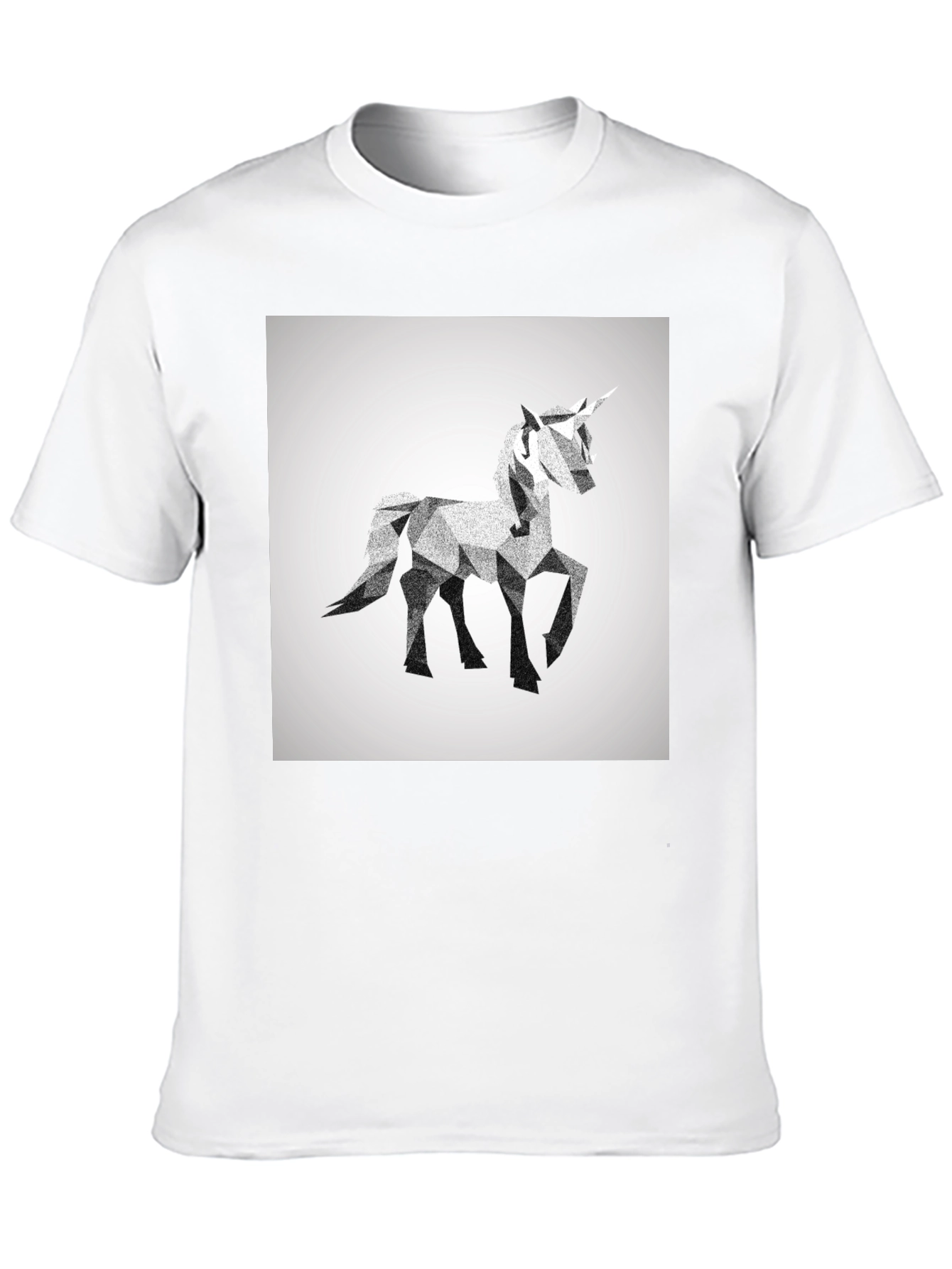 Geometric Unicorn Graphic Tee - Black