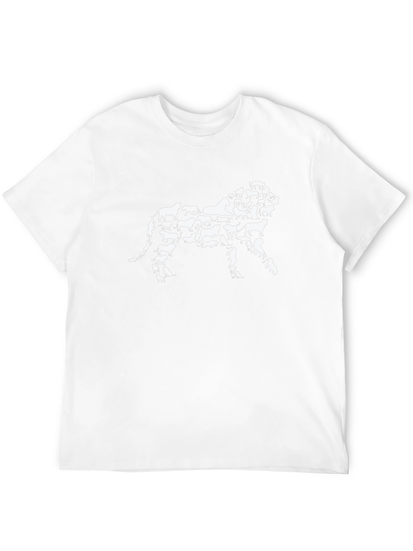 Lion Made of Cats Black T-Shirt