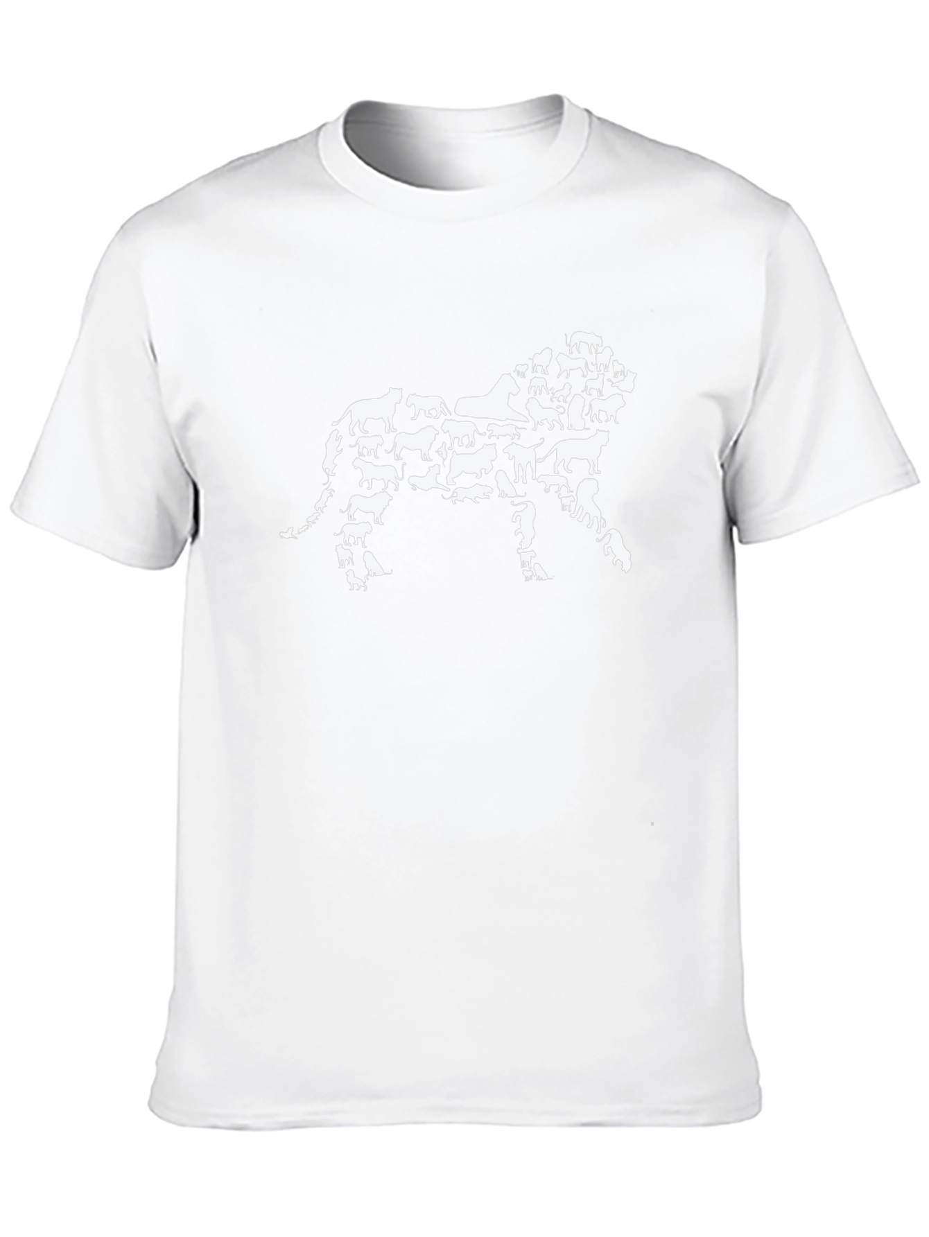 Lion Made of Cats Black T-Shirt