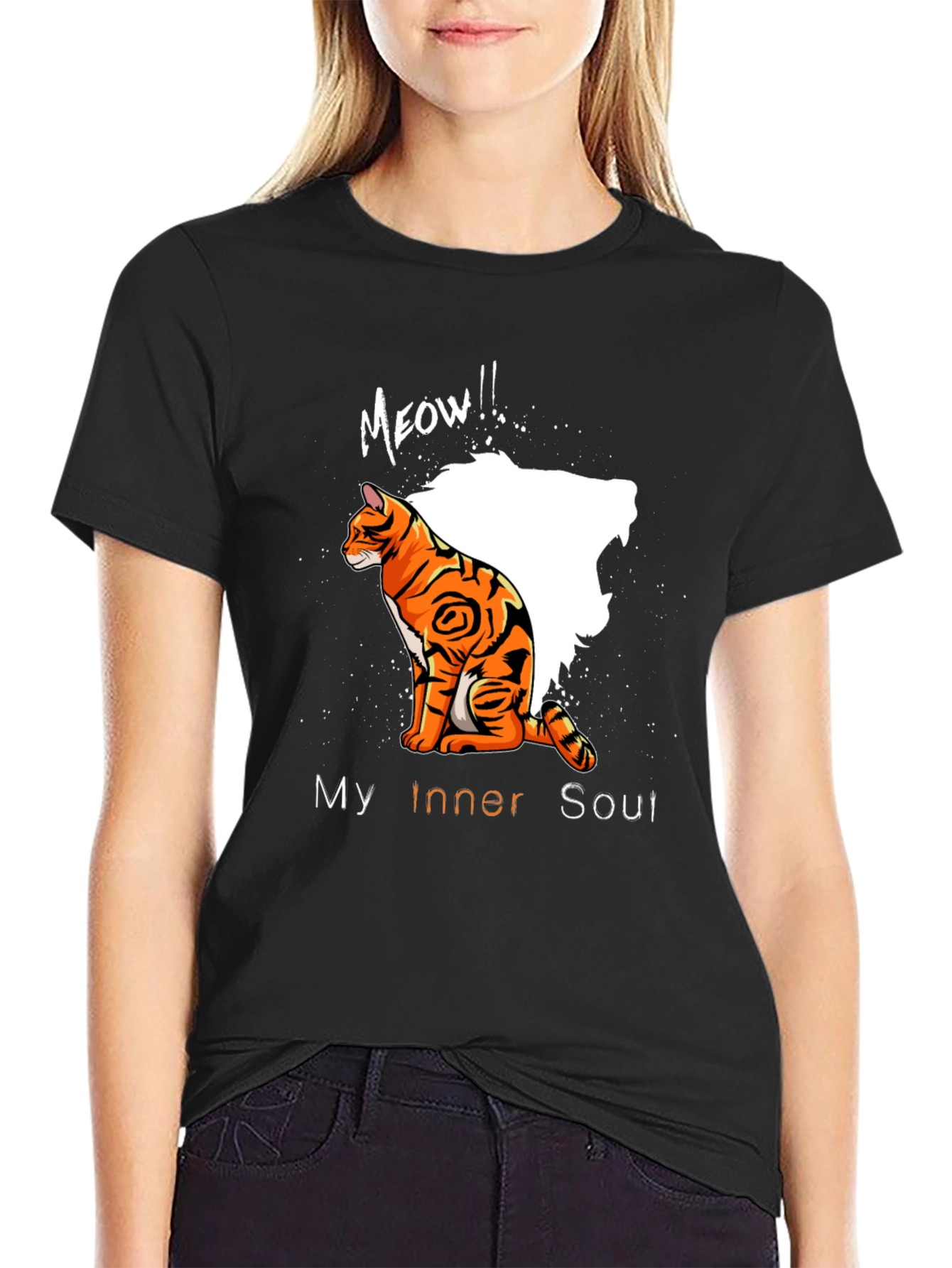 Mens My Inner Soul Cat Graphic Tee - Black