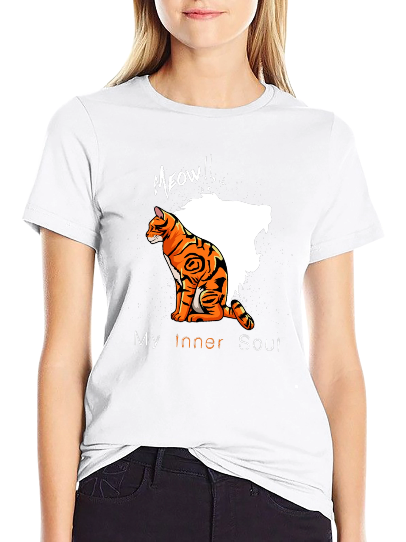 Mens My Inner Soul Cat Graphic Tee - Black
