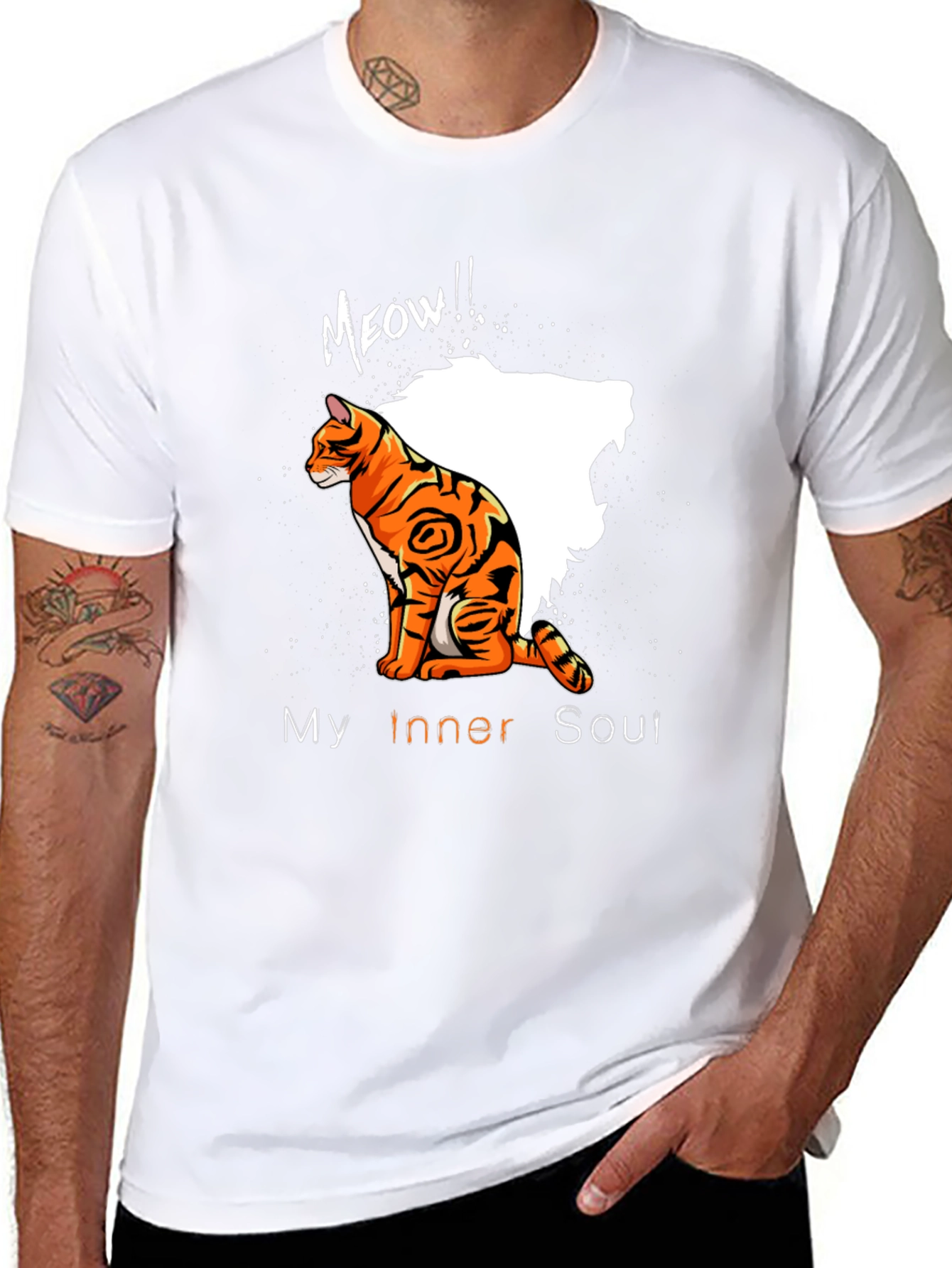 Mens My Inner Soul Cat Graphic Tee - Black