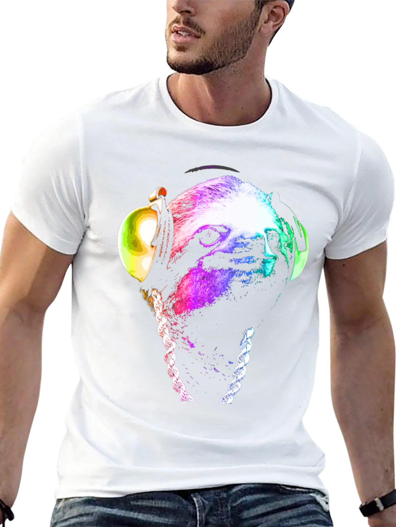 Sloth DJ T-Shirt - Cool Graphic Tee