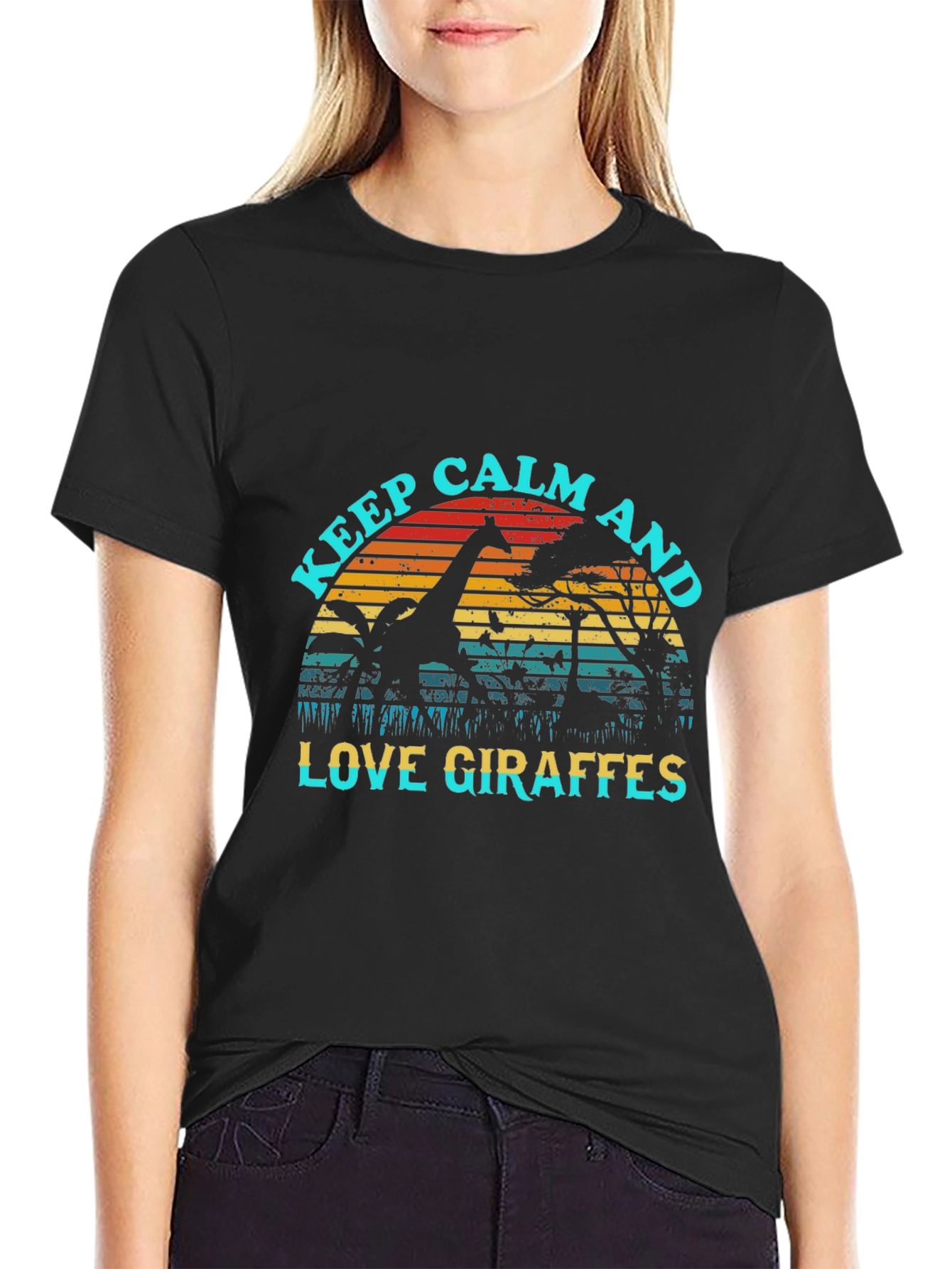 Keep Calm Love Giraffes Graphic Tee