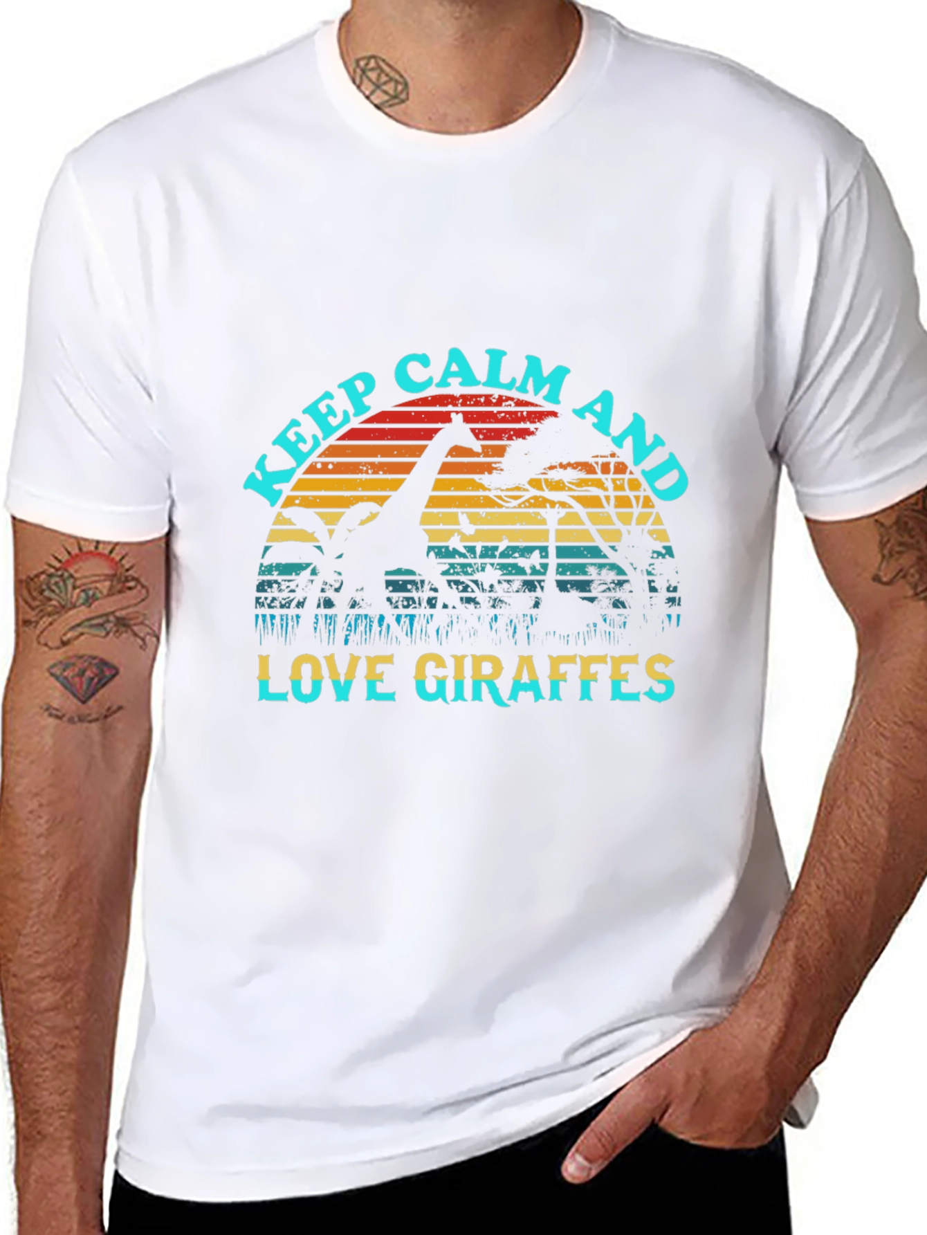 Keep Calm Love Giraffes Graphic Tee