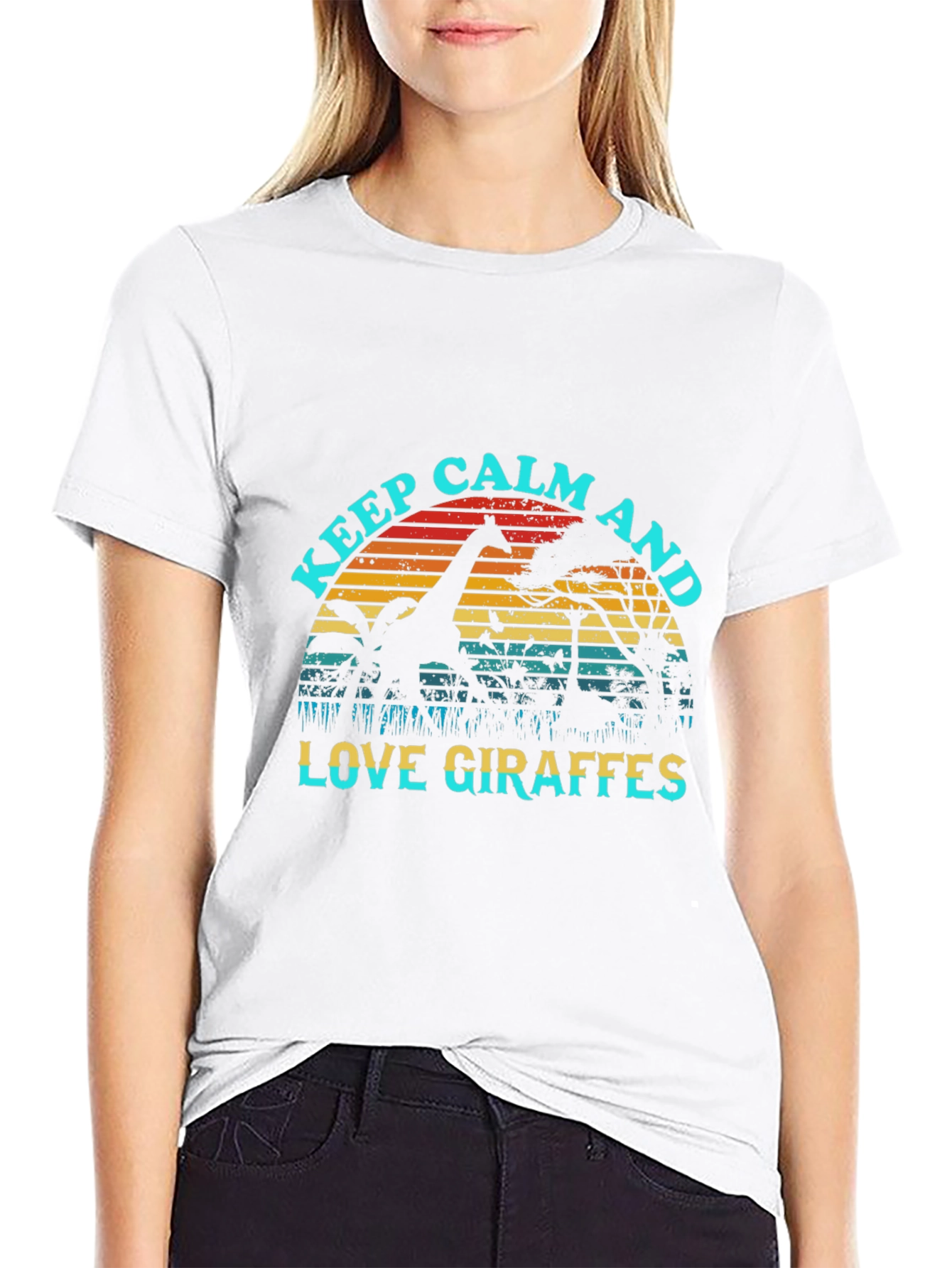 Keep Calm Love Giraffes Graphic Tee