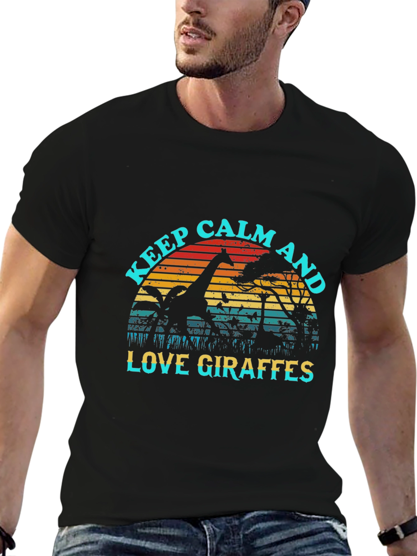Keep Calm Love Giraffes Graphic Tee