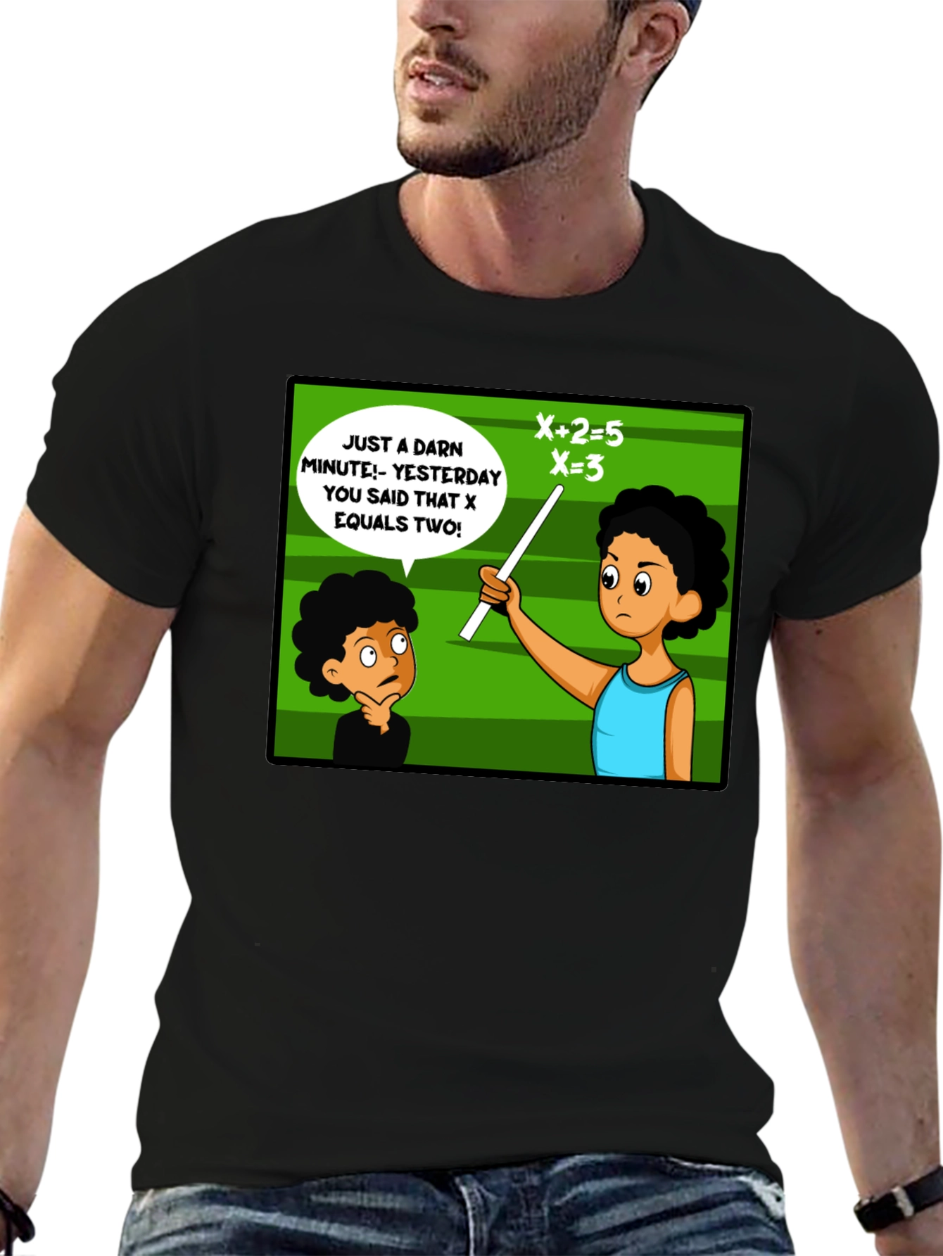Funny Math Teacher T-Shirt - X Equals Two!
