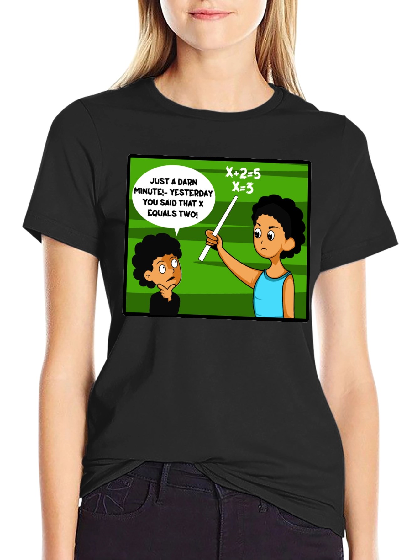 Funny Math Teacher T-Shirt - X Equals Two!
