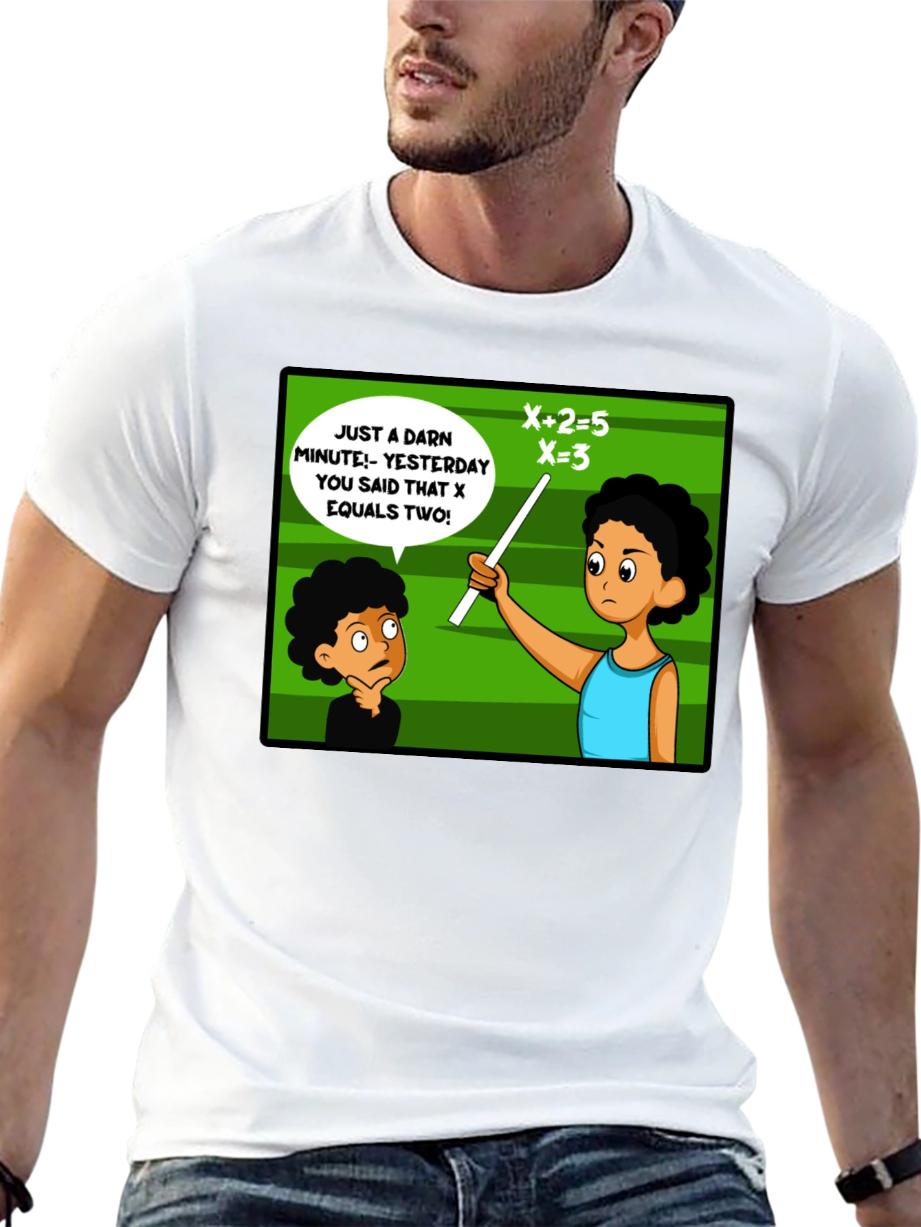 Funny Math Teacher T-Shirt - X Equals Two!