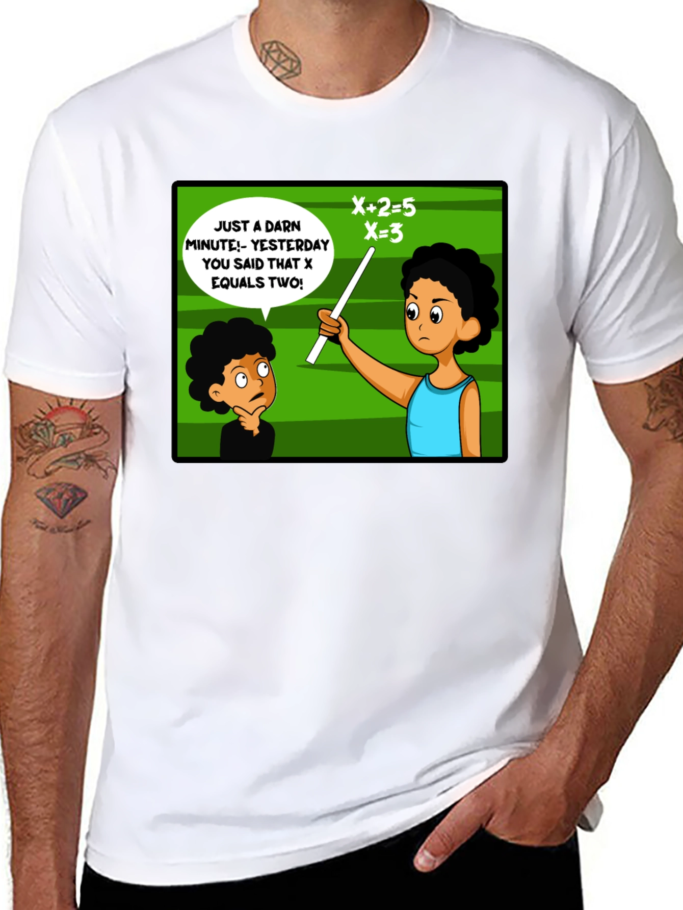 Funny Math Teacher T-Shirt - X Equals Two!