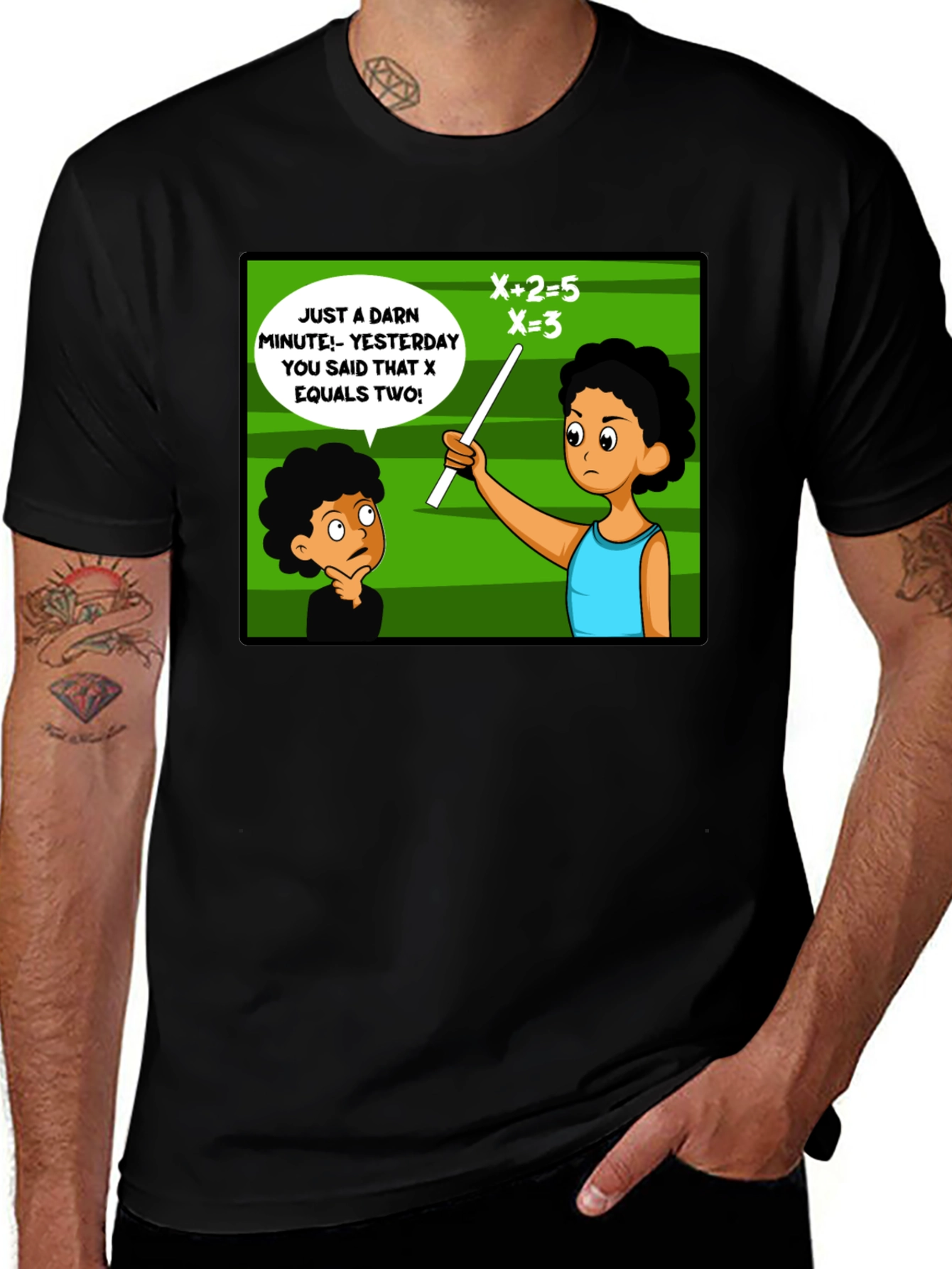 Funny Math Teacher T-Shirt - X Equals Two!
