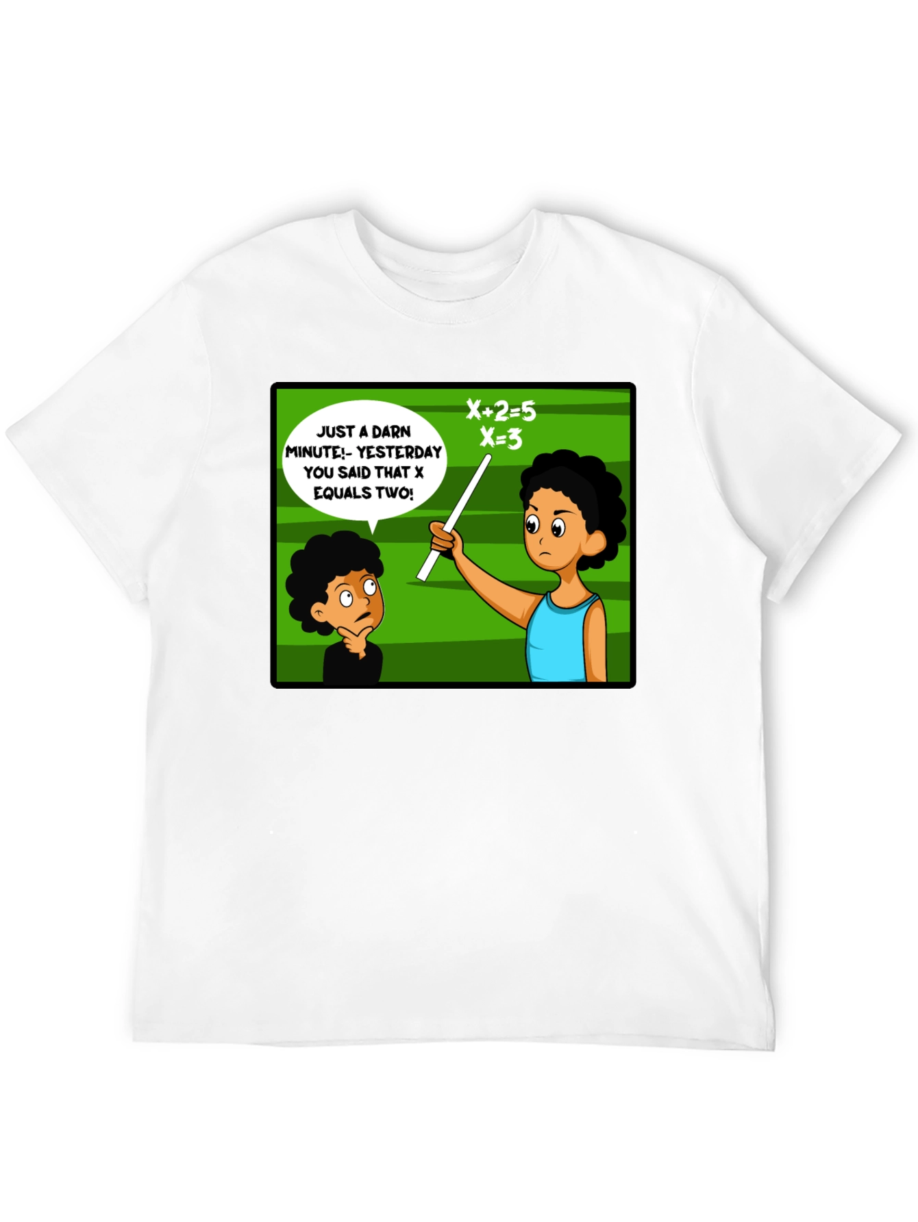Funny Math Teacher T-Shirt - X Equals Two!
