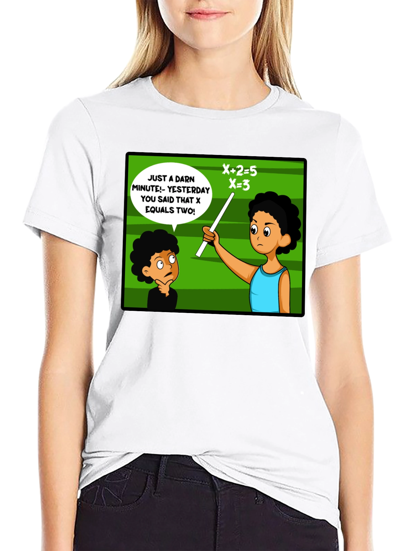 Funny Math Teacher T-Shirt - X Equals Two!