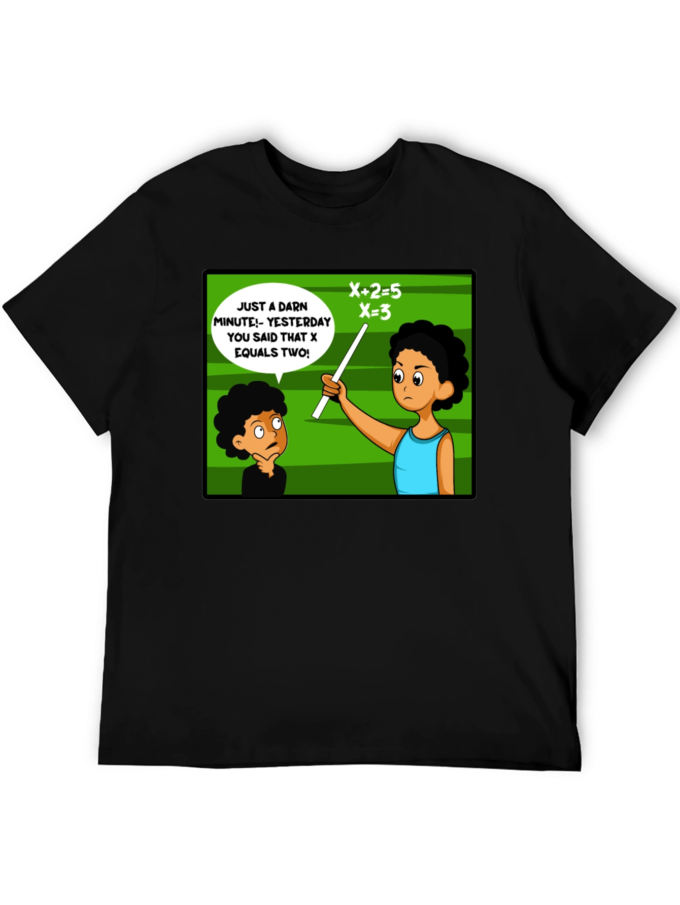 Funny Math Teacher T-Shirt - X Equals Two!
