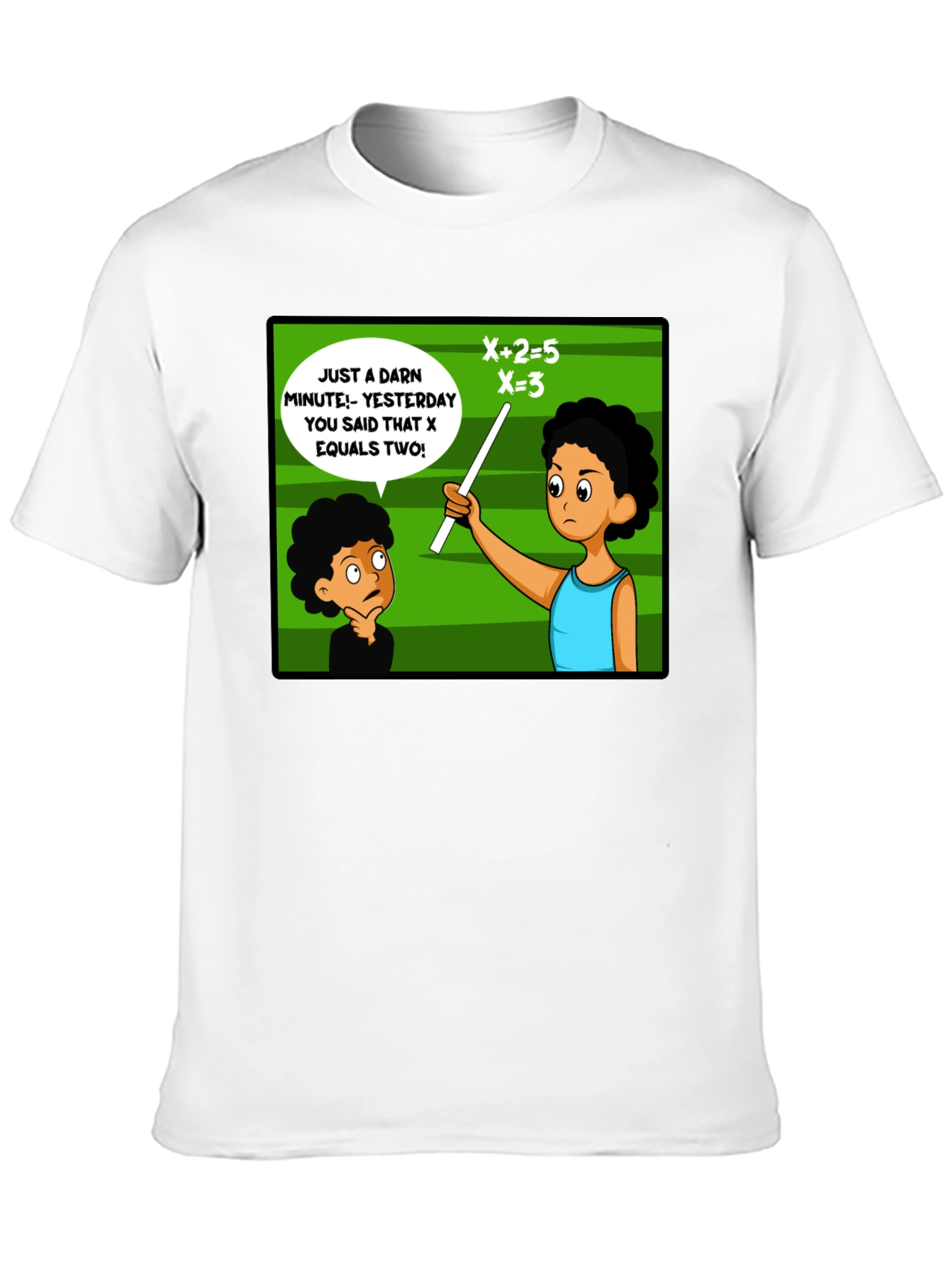 Funny Math Teacher T-Shirt - X Equals Two!