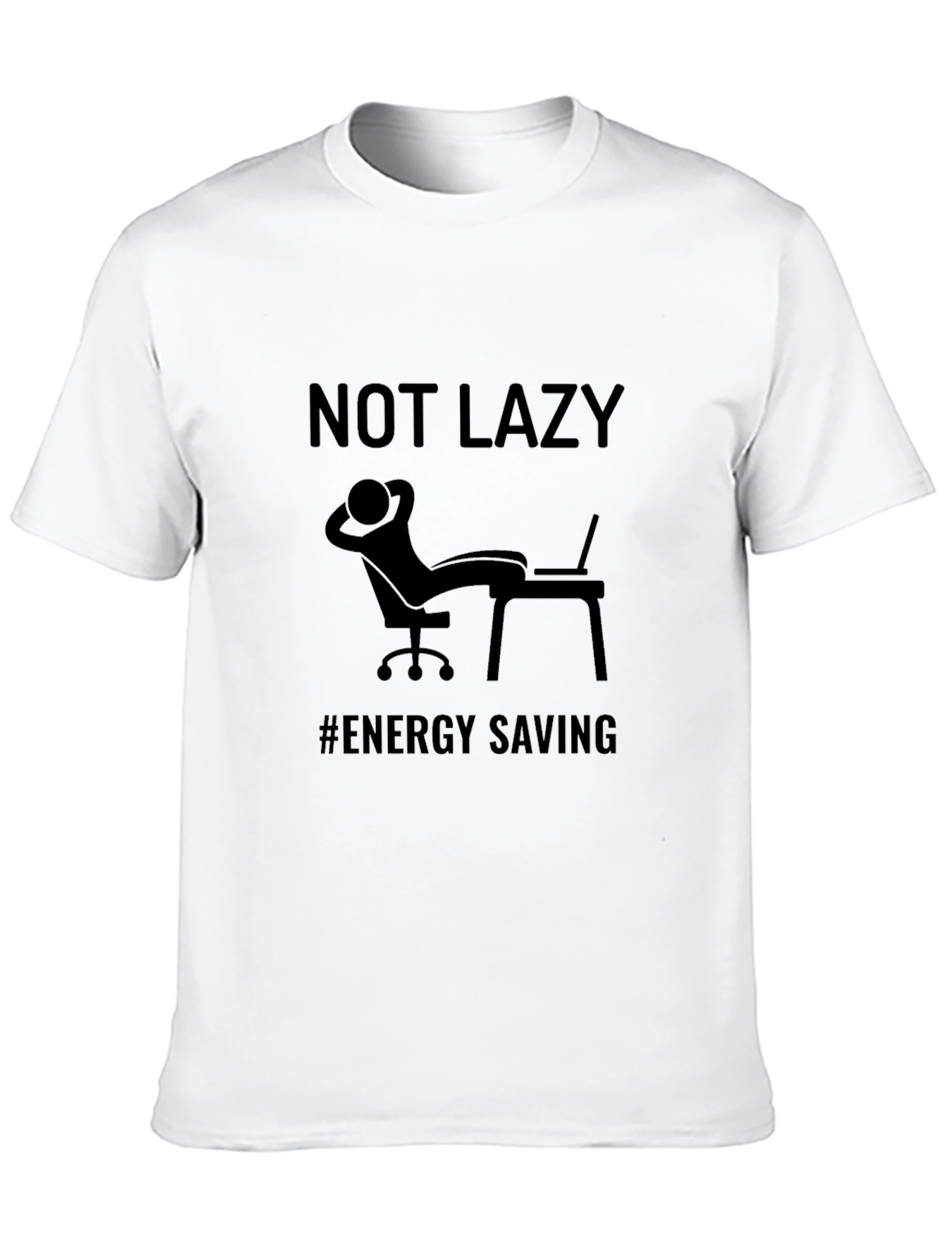 Not Lazy Energy Saving Black Graphic Tee