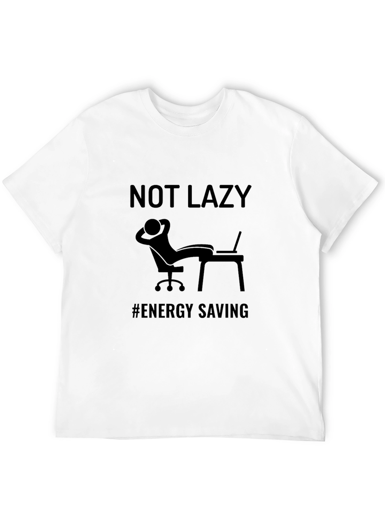 Not Lazy Energy Saving Black Graphic Tee