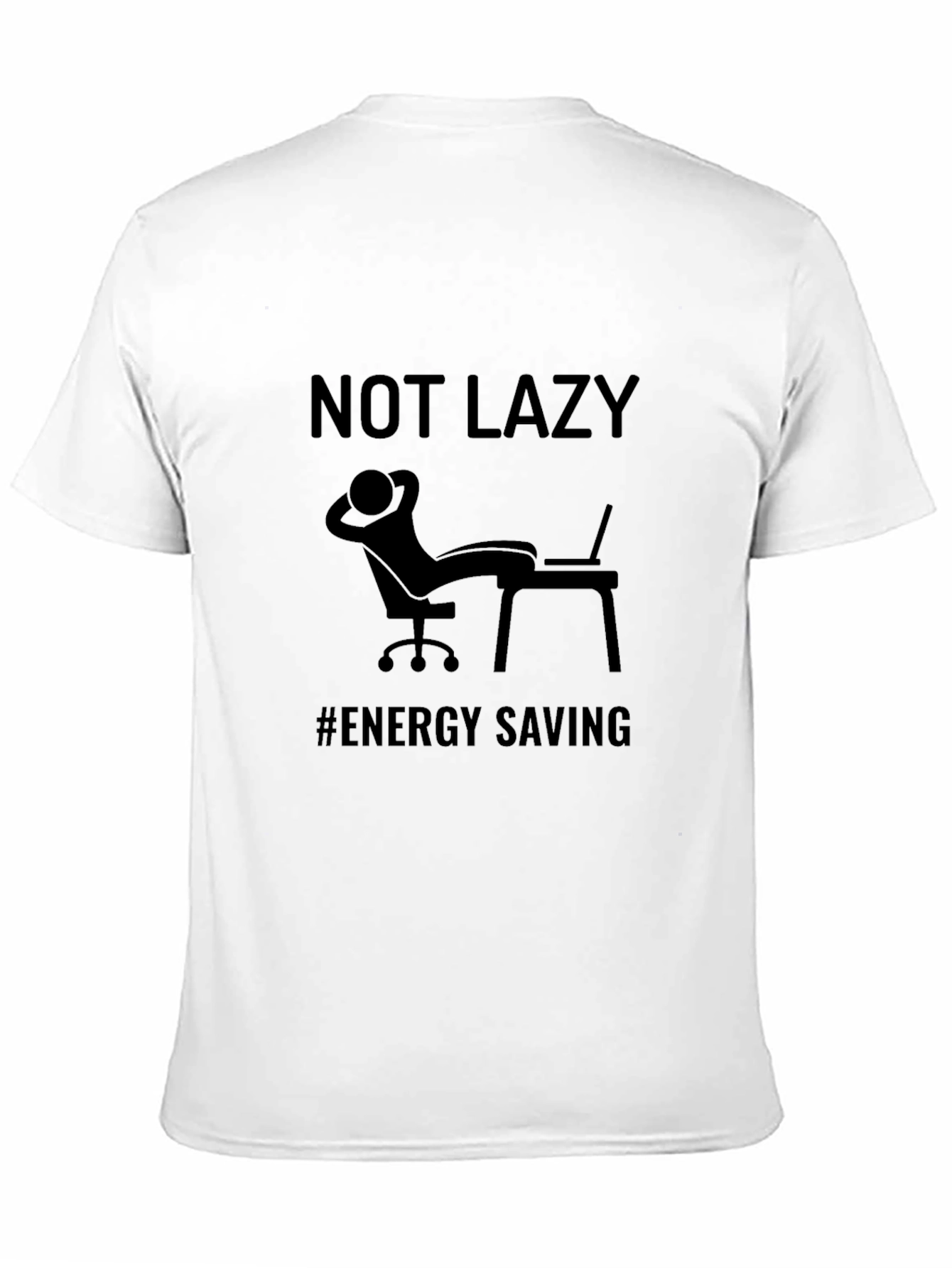 Not Lazy Energy Saving Black Graphic Tee