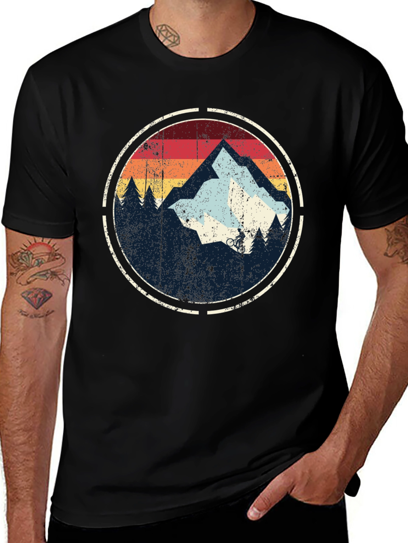 Mountain Biking Retro Graphic T-Shirt
