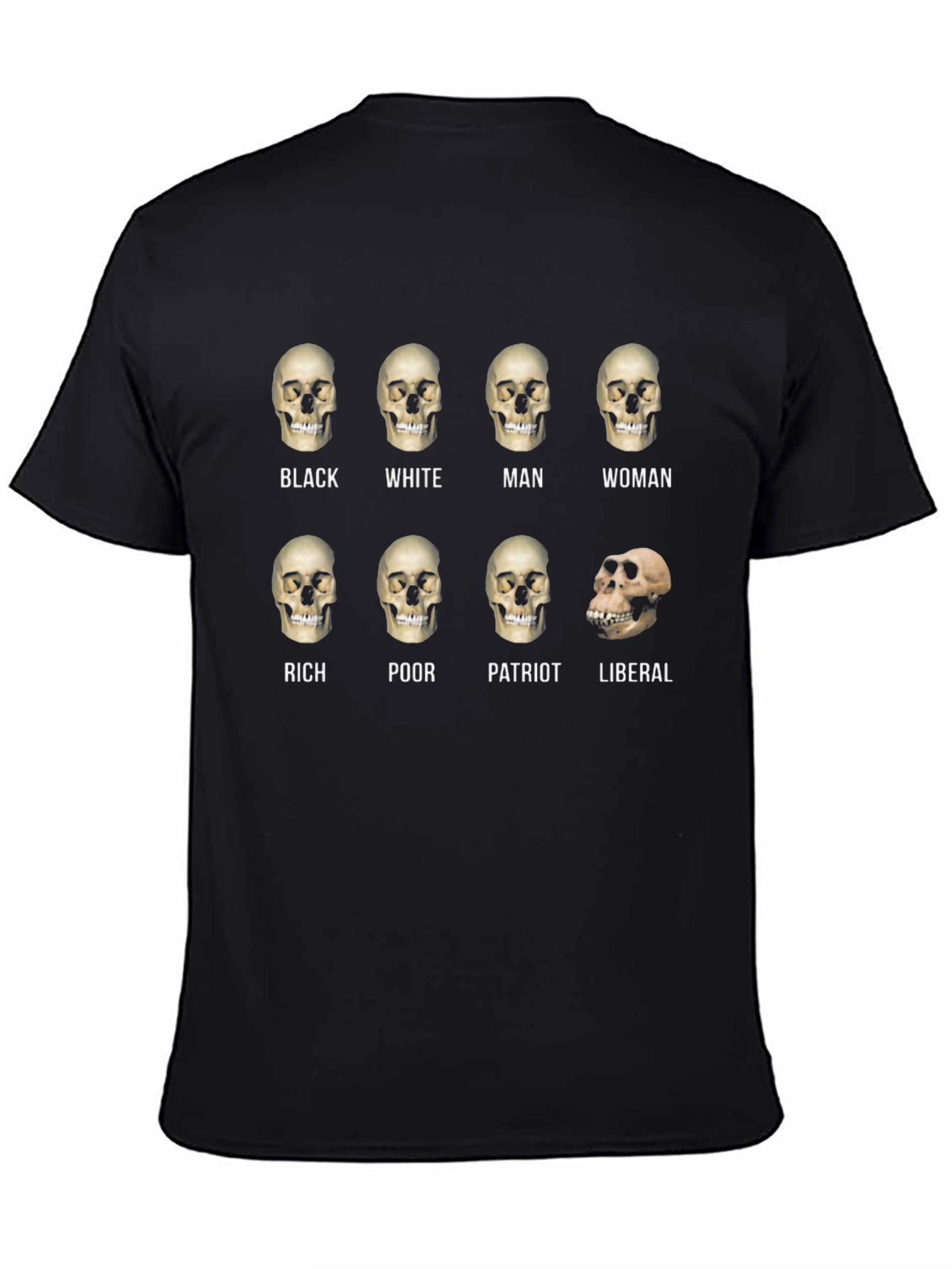 Humorous Skull Equality Graphic Tee