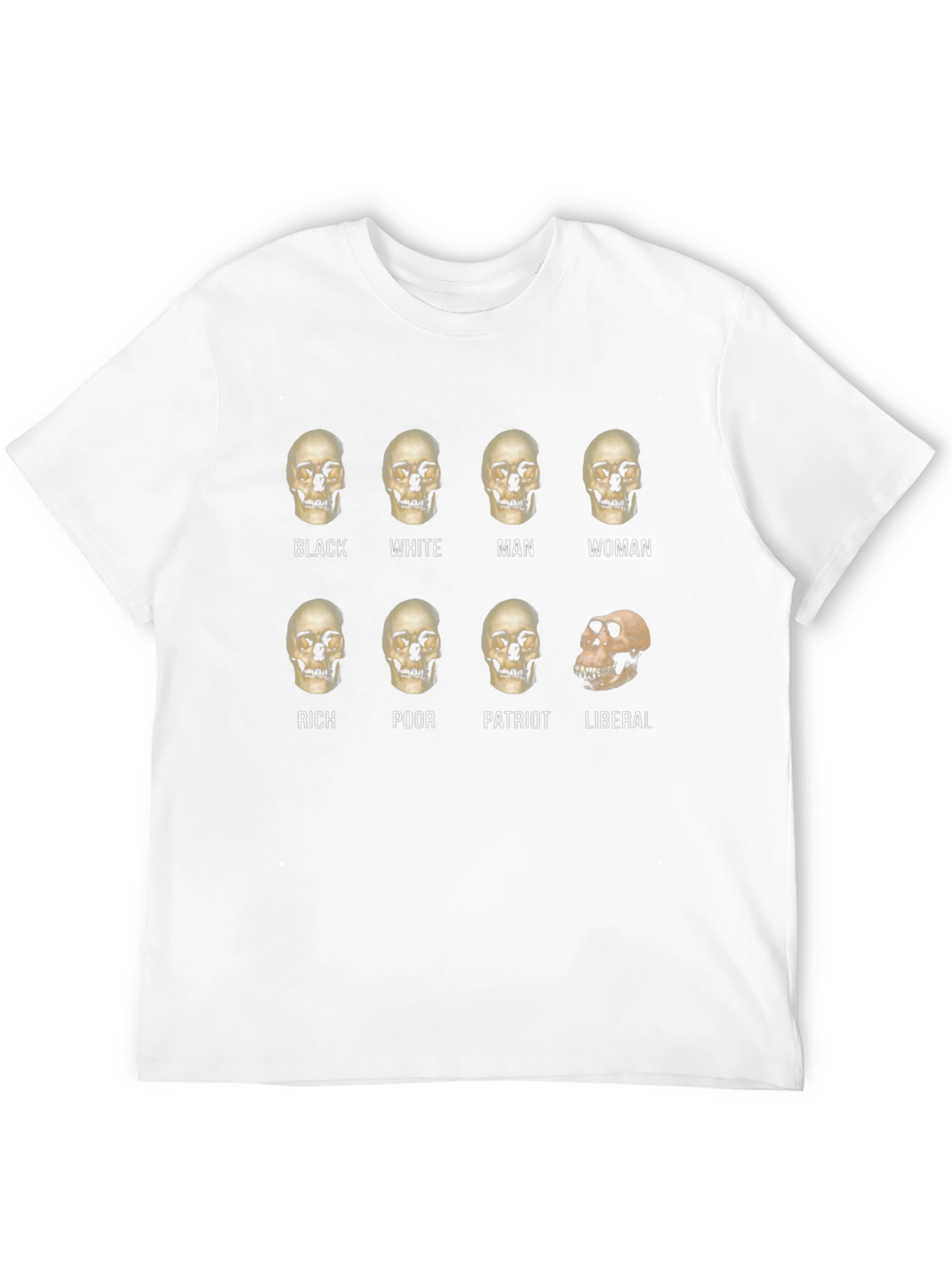 Humorous Skull Equality Graphic Tee