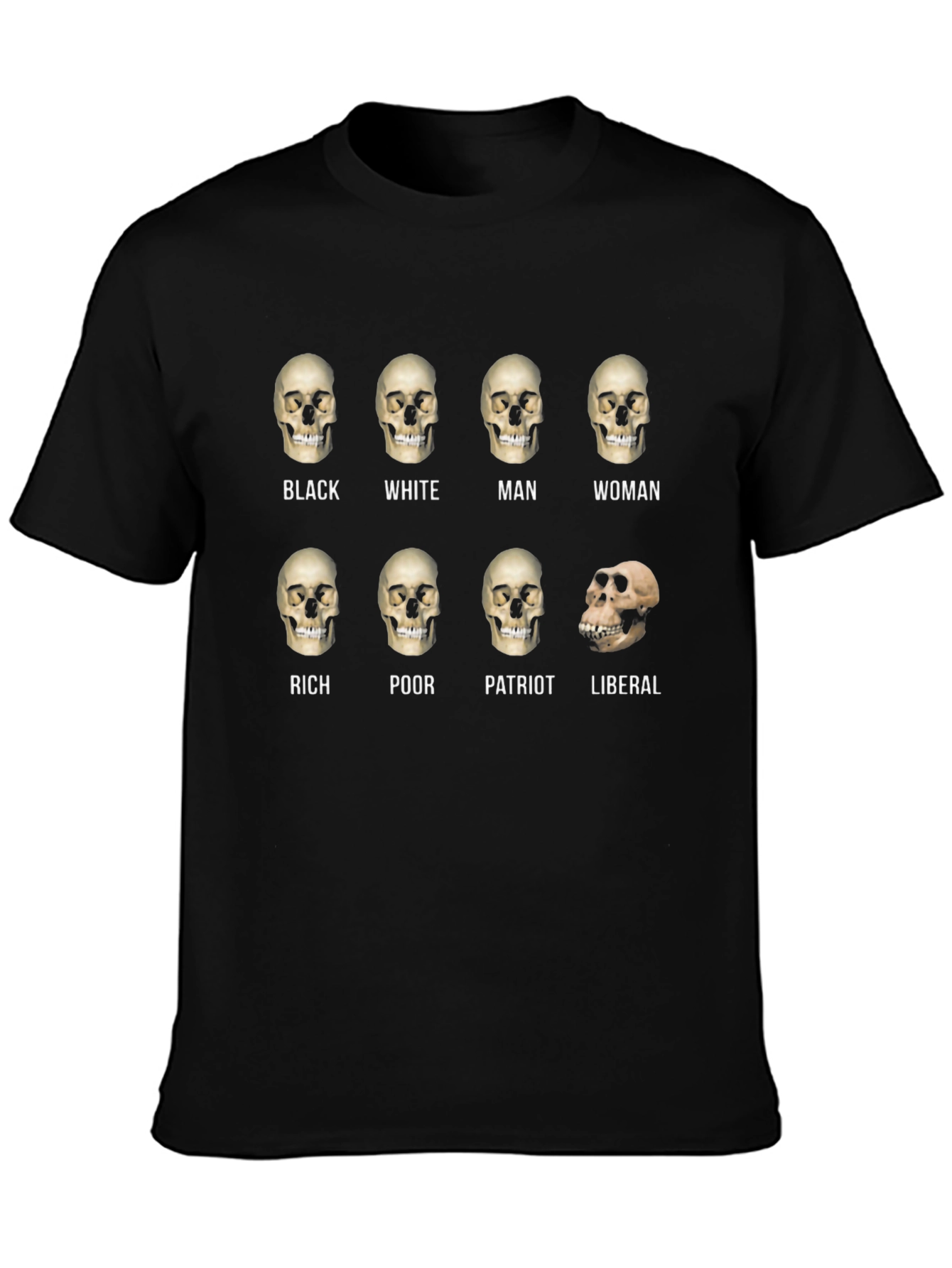 Humorous Skull Equality Graphic Tee