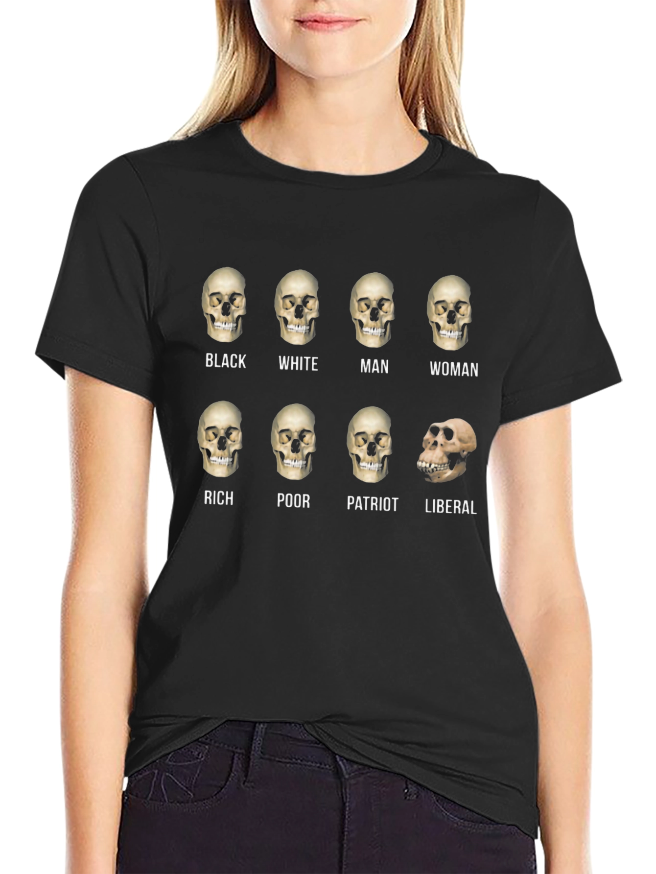 Humorous Skull Equality Graphic Tee
