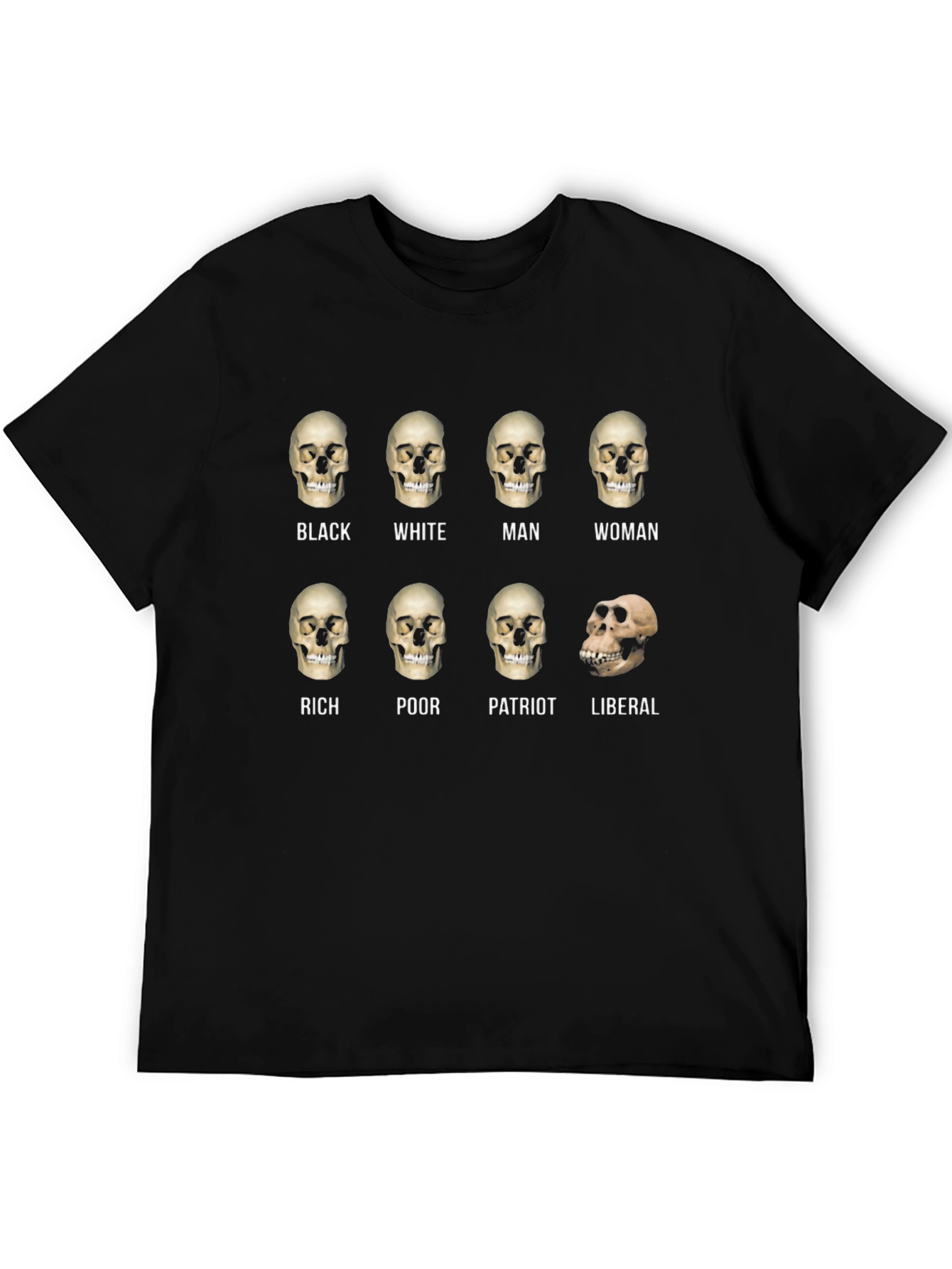Humorous Skull Equality Graphic Tee
