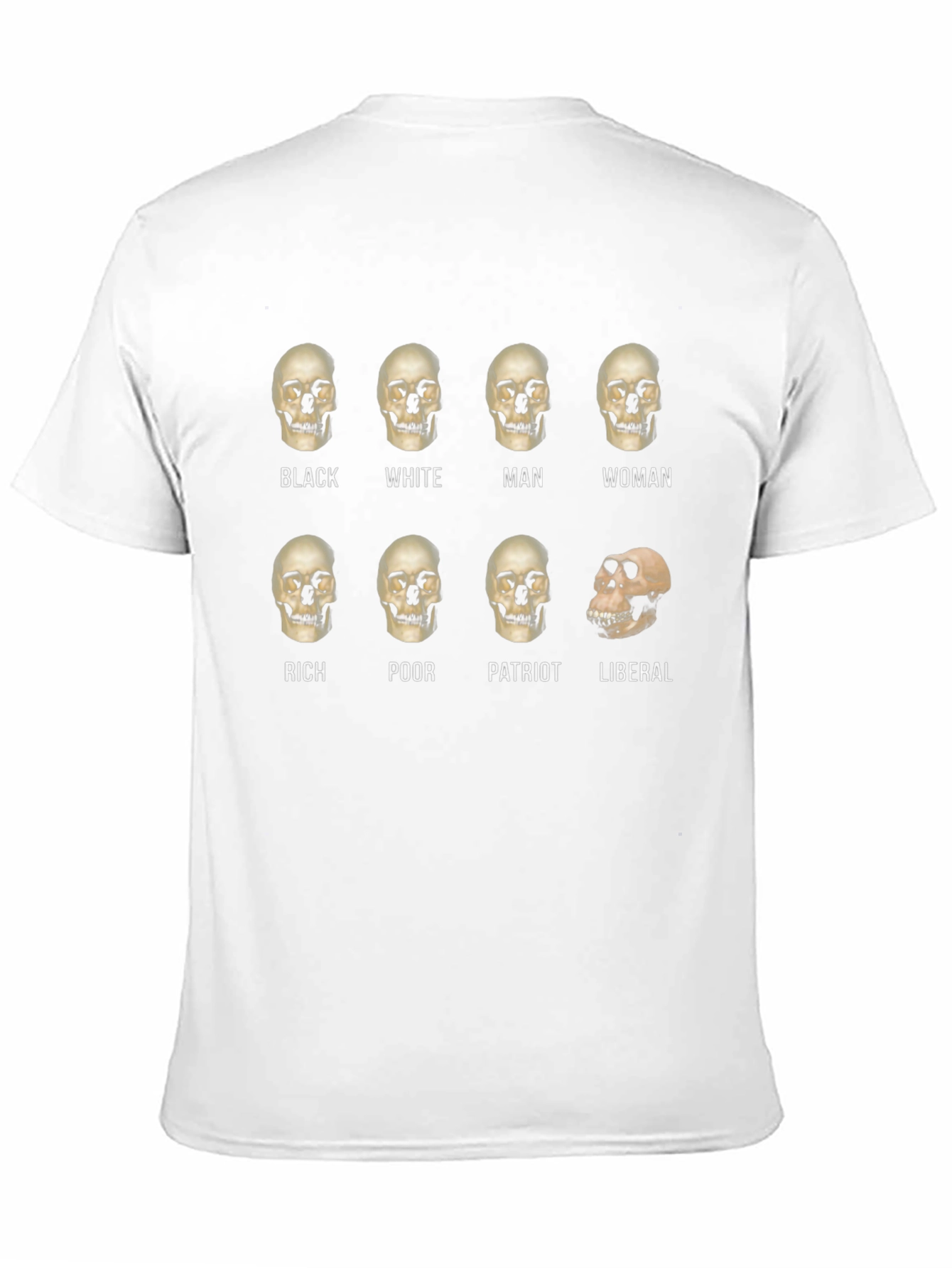 Humorous Skull Equality Graphic Tee