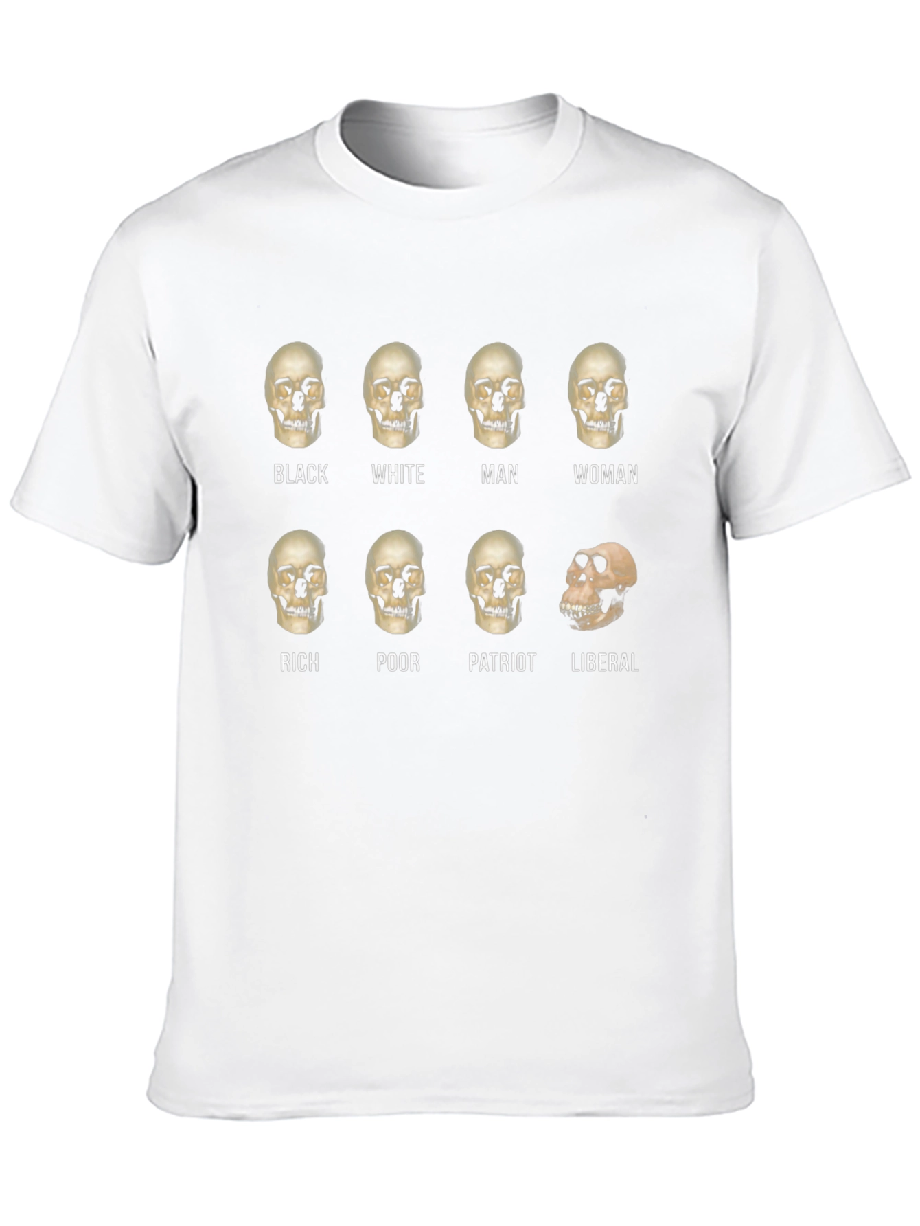 Humorous Skull Equality Graphic Tee