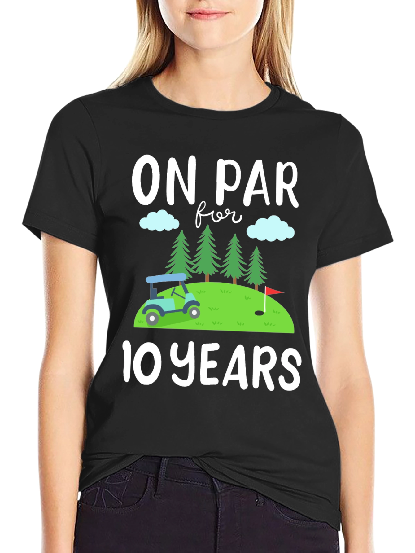 On Par for 10 Years Golfing Tee