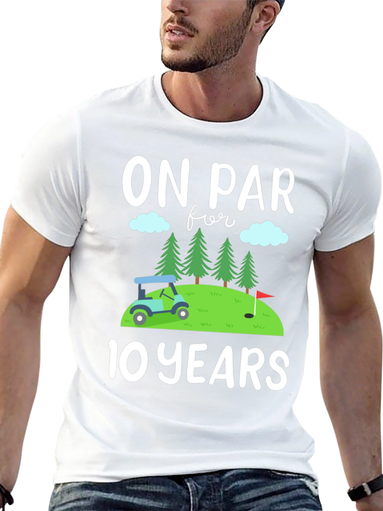 On Par for 10 Years Golfing Tee