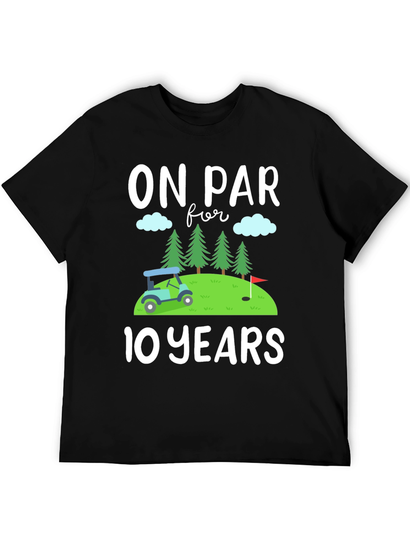 On Par for 10 Years Golfing Tee