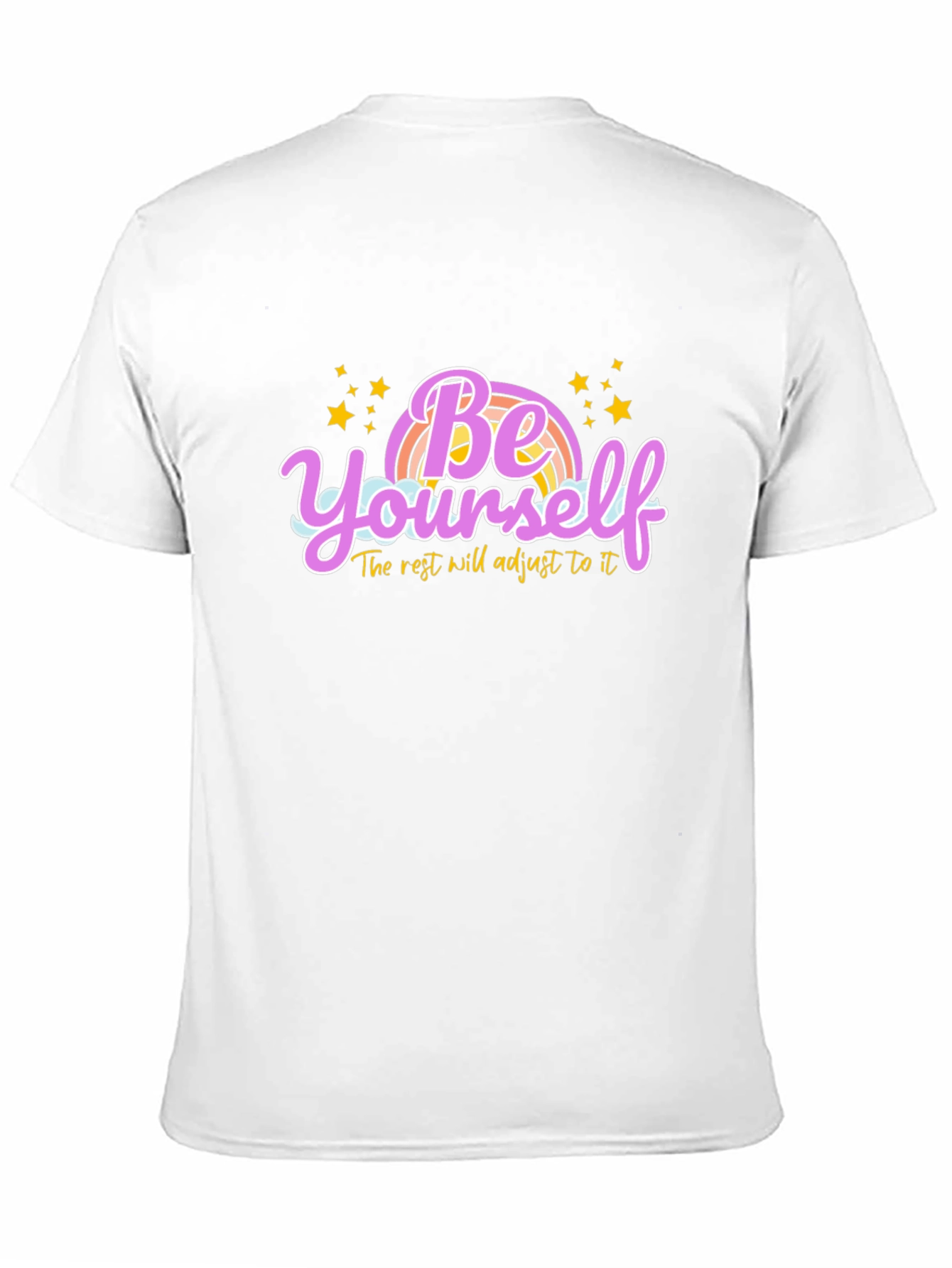 Be Yourself Rainbow Graphic Tee - Black