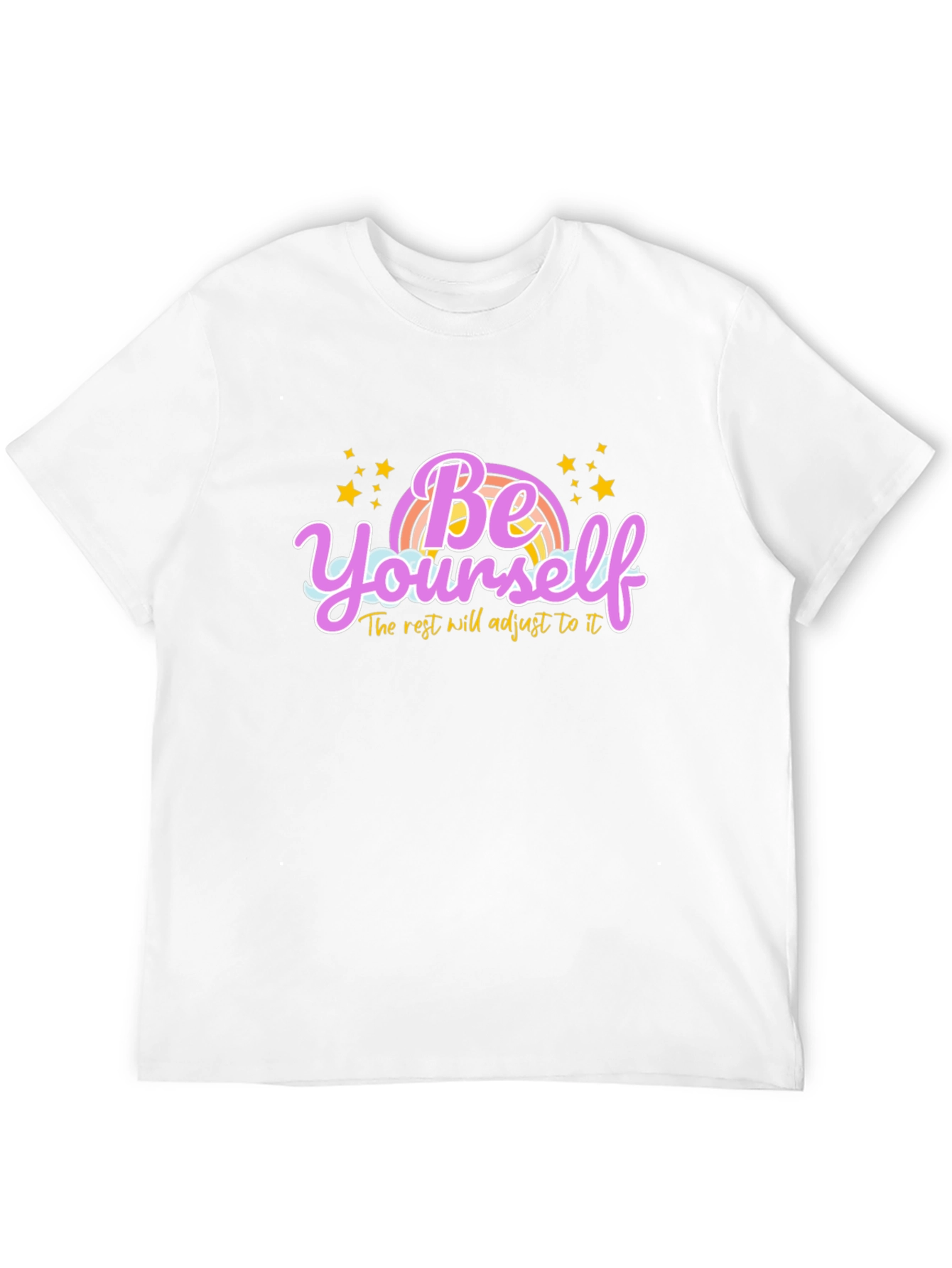 Be Yourself Rainbow Graphic Tee - Black