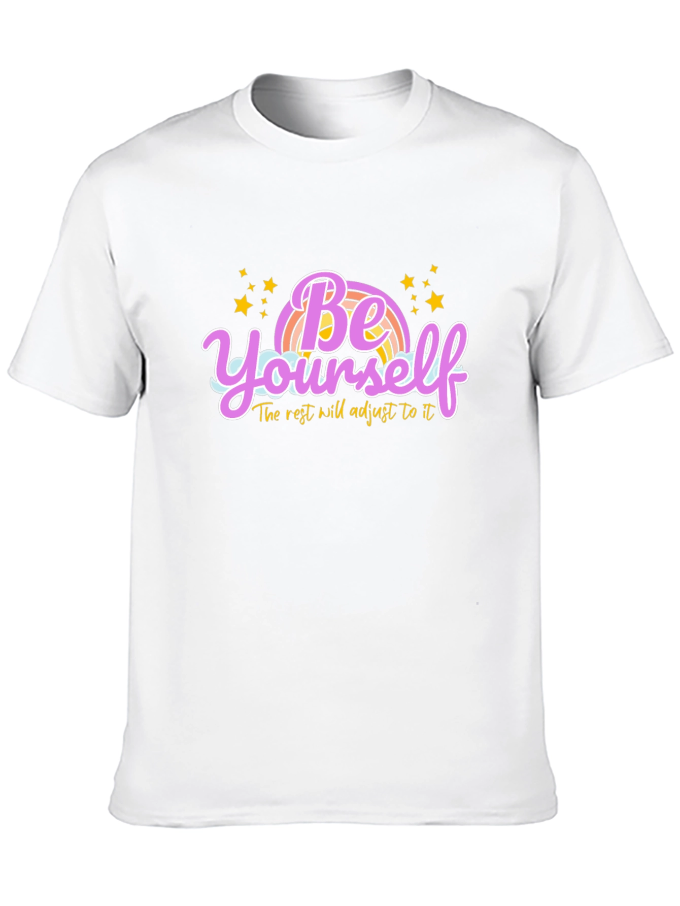 Be Yourself Rainbow Graphic Tee - Black