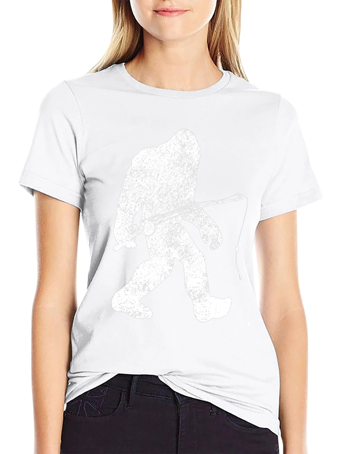 Bigfoot Fishing Graphic T-Shirt