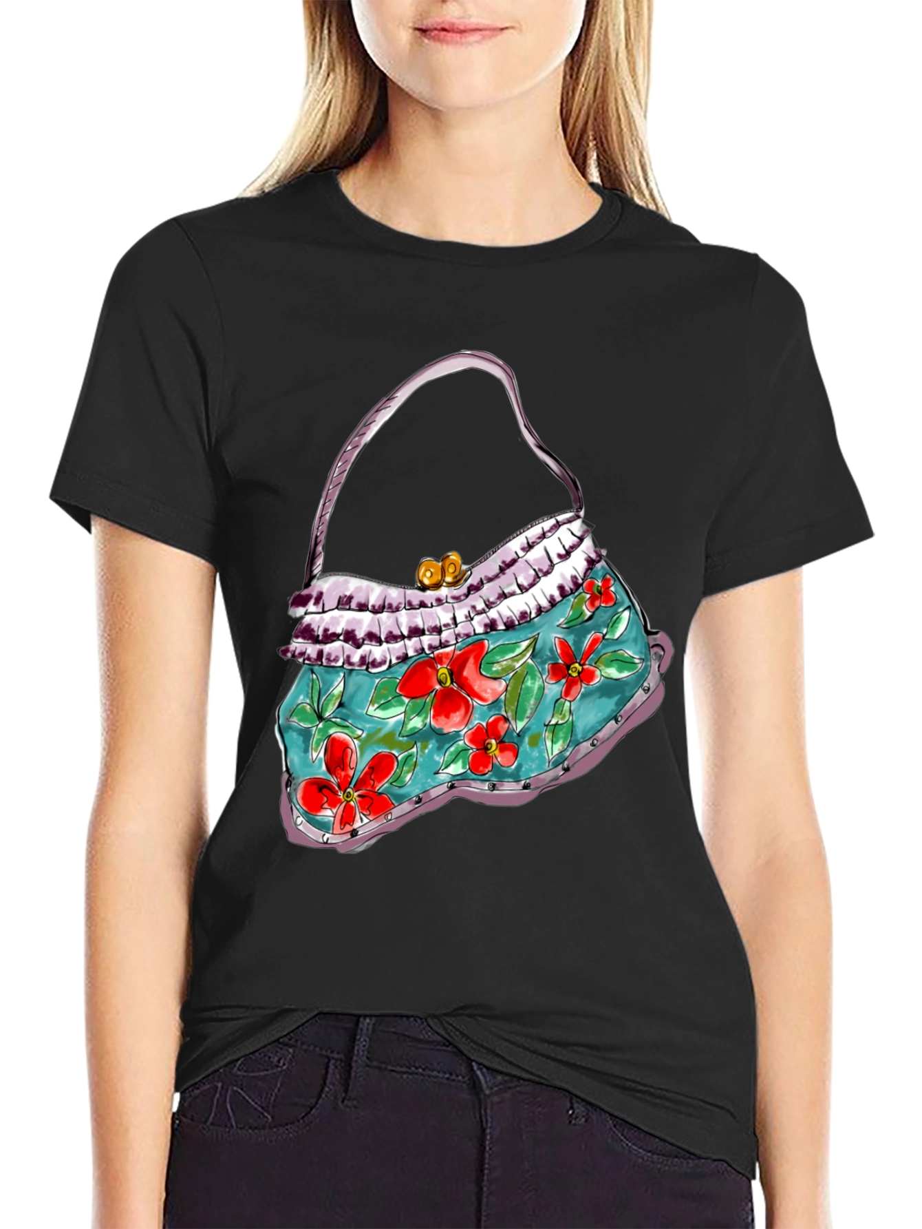 Floral Purse Graphic T-Shirt