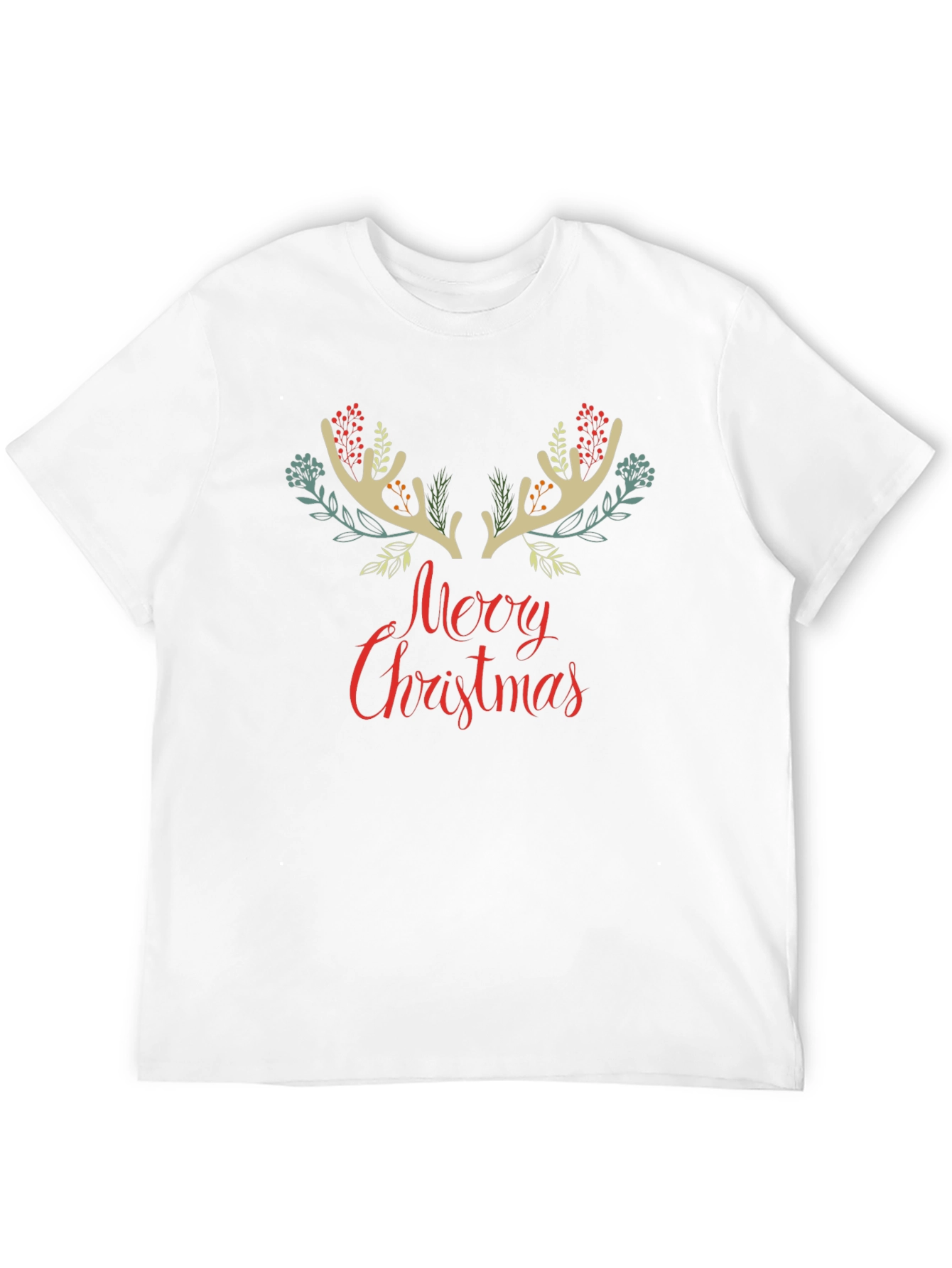 Festive Christmas Reindeer Antler Graphic Tee