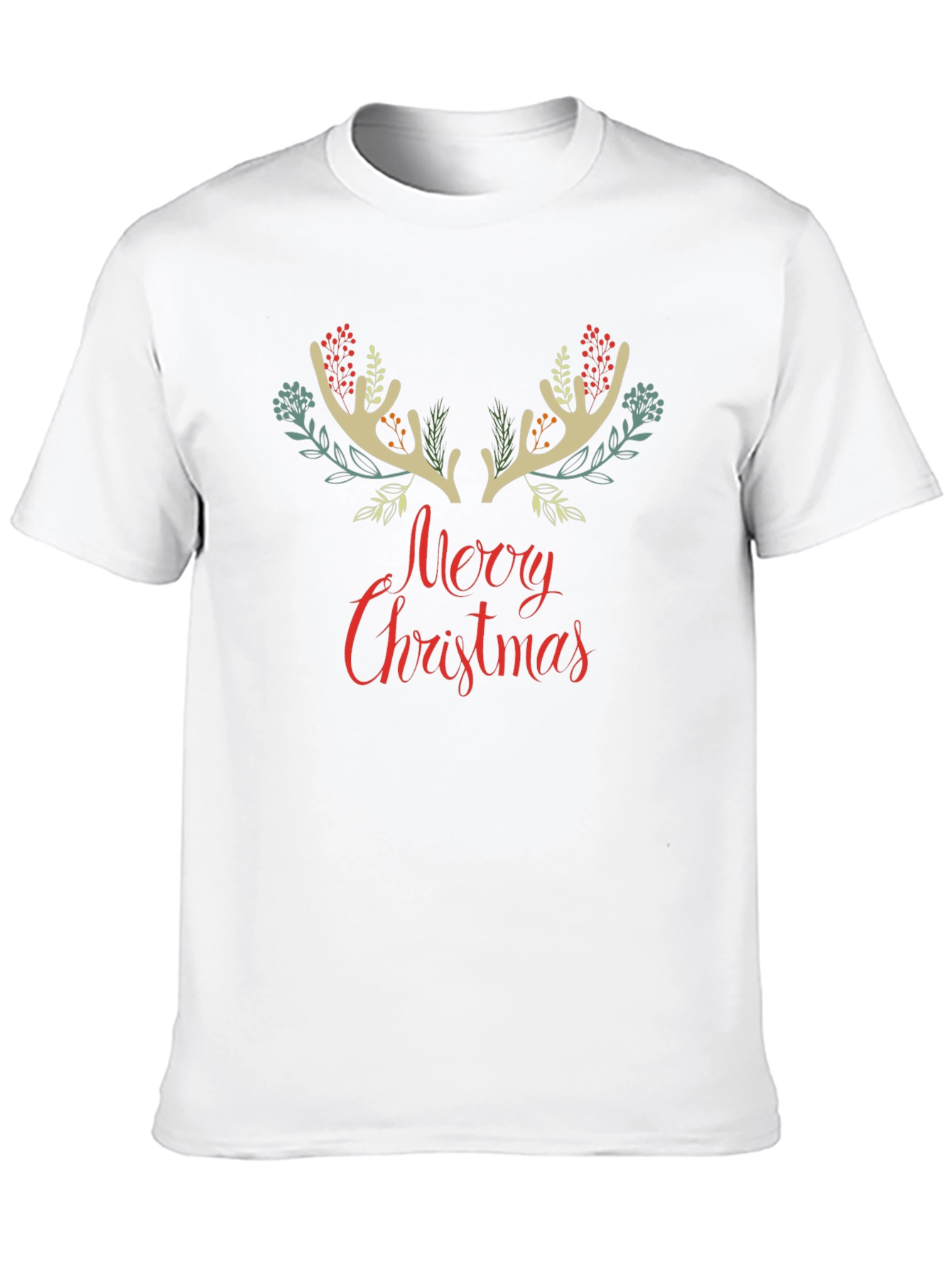 Festive Christmas Reindeer Antler Graphic Tee